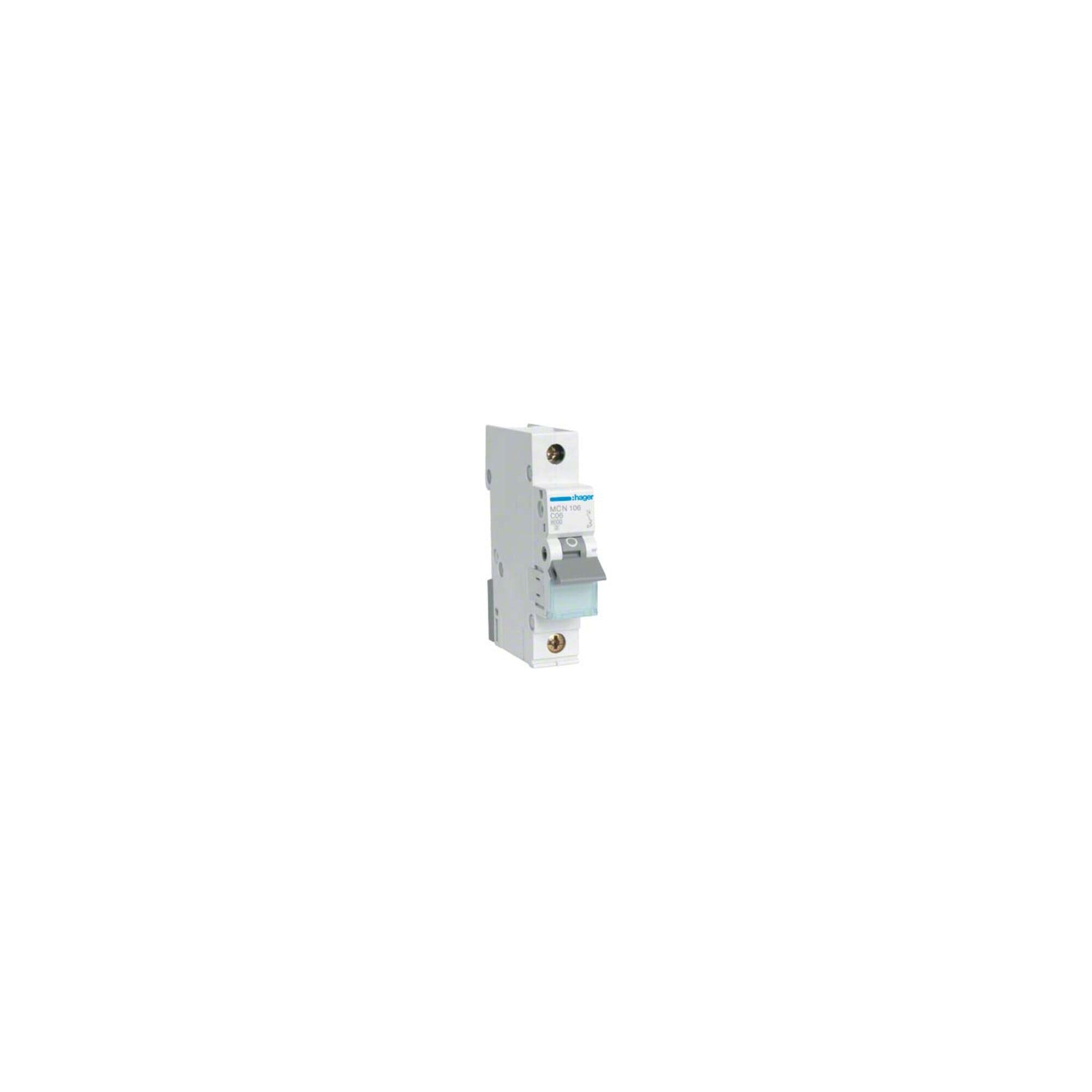 Hager Schalter Hager Leitungsschutzschalter 1pol. C-6A, 6kA MCN106