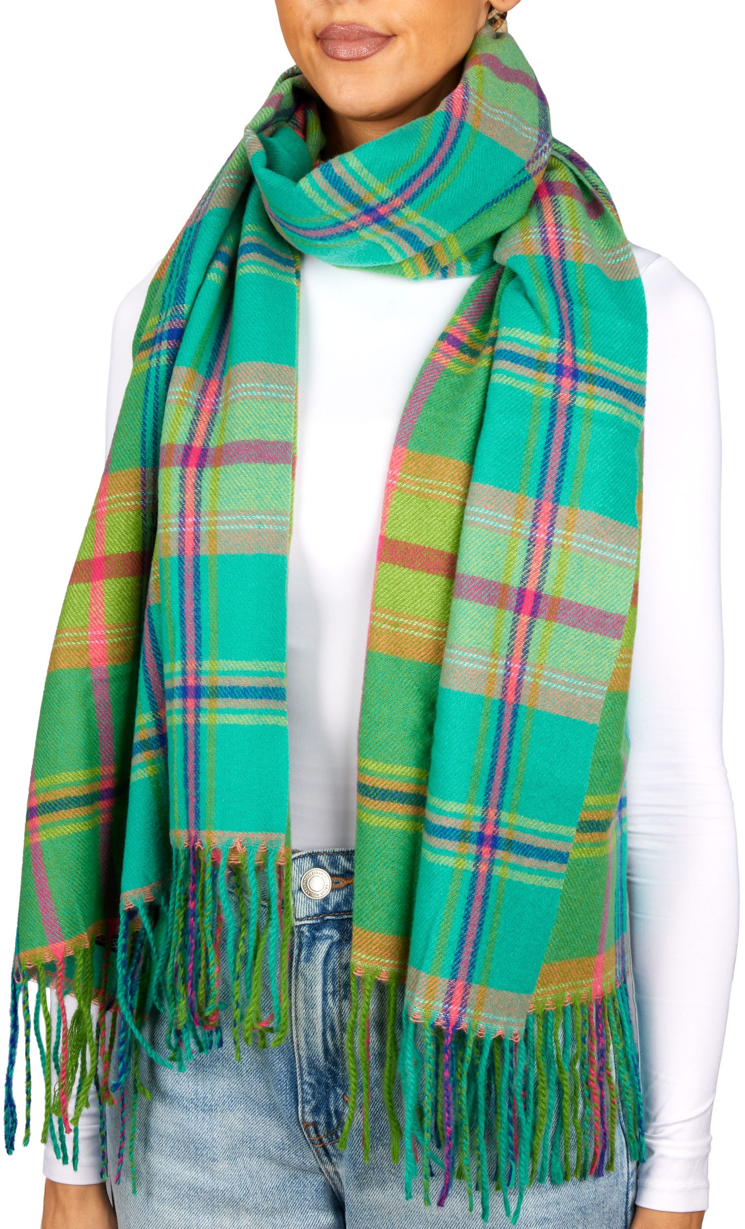 BRUBAKER Schal Cashmirillo Schal Kariert für Damen und Herren - 70 x 200 cm, (Herbstschal Winterschal mit weichem Kaschmir-Gefühl, 1-St), Warm, Kuschelig und Oversized - Damenschal für Herbst und Winter