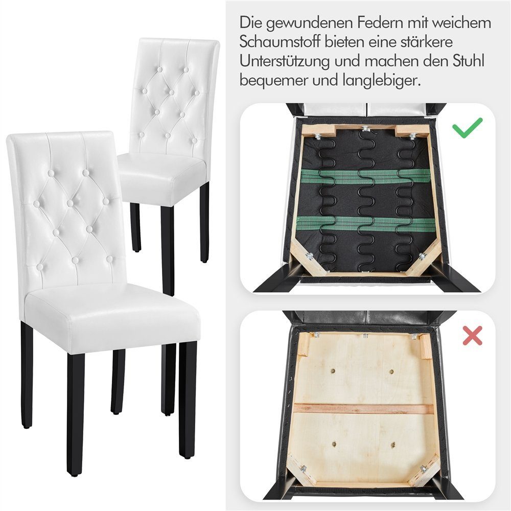 Yaheetech Esszimmerstuhl Küchenstuhl mit Hoher Rückenlehne & Massivholzbeinen (2 St), 2er Set Esszimmerstühle Polsterstuhl – Bild 5 von 5