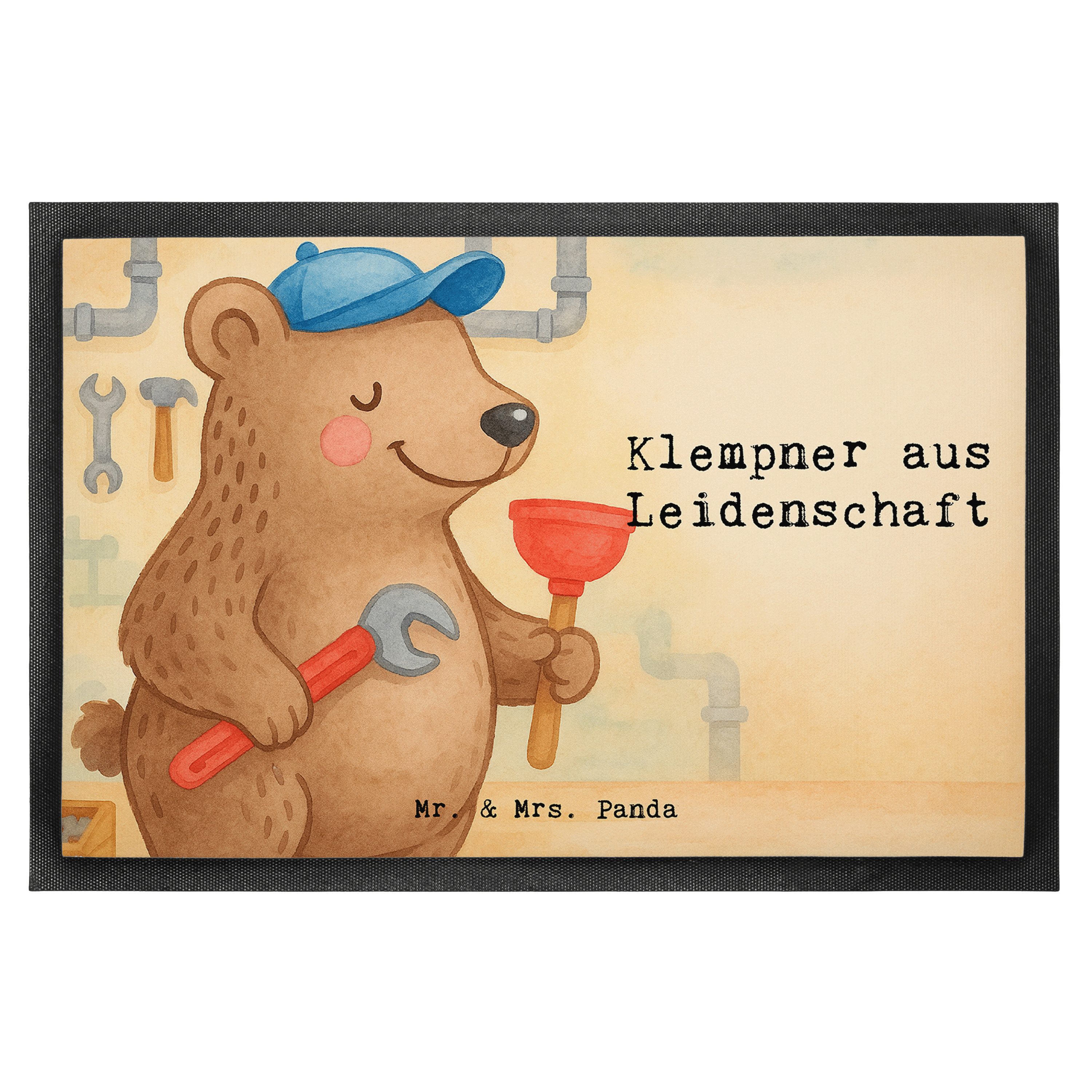 Mr. & Mrs. Panda Fußmatte Klempner Leidenschaft Design, fußmatte 40 x 60 cm günstig online kaufen