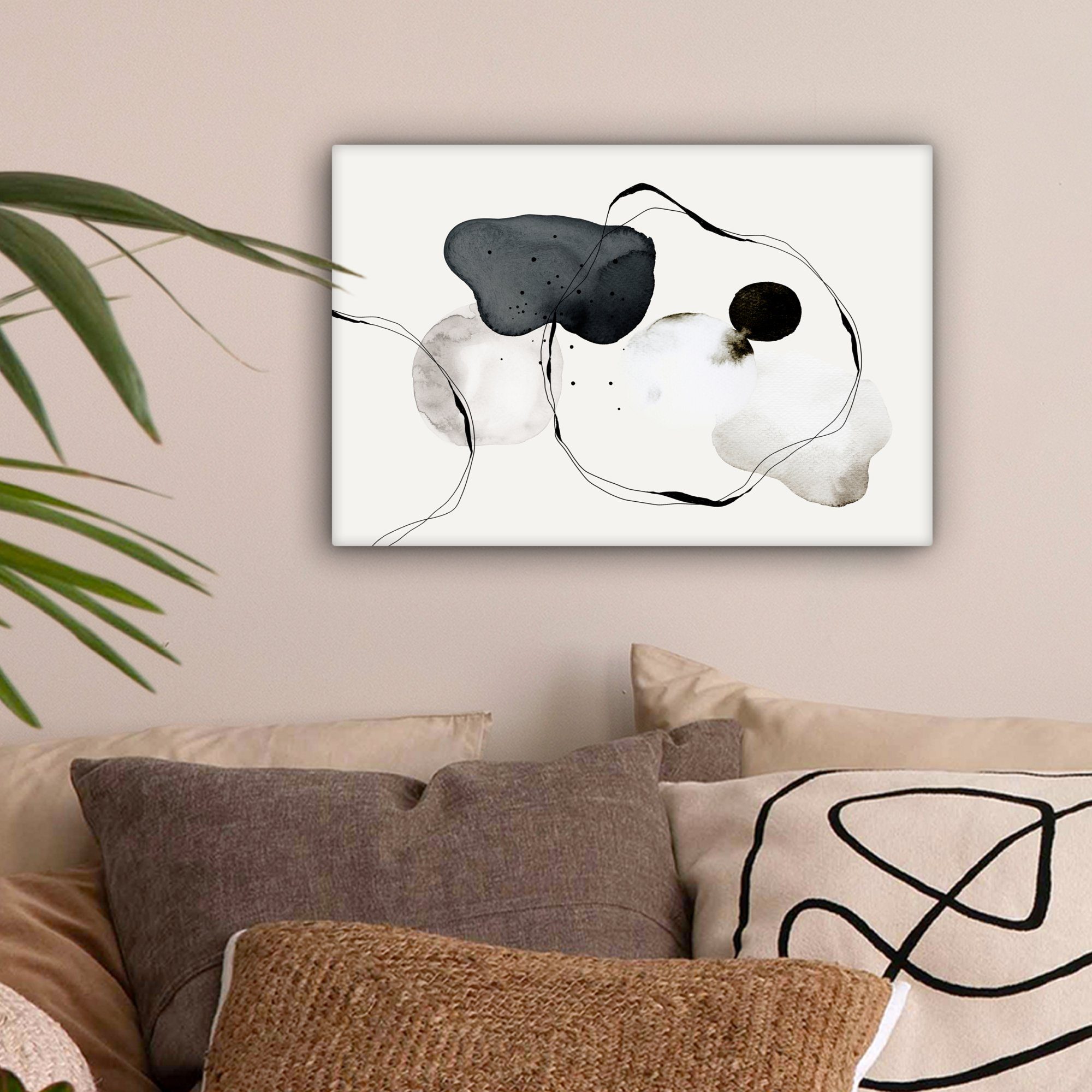 OneMillionCanvasses® Leinwandbild Abstrakt - Malerei - Kunst - Schwarz und günstig online kaufen