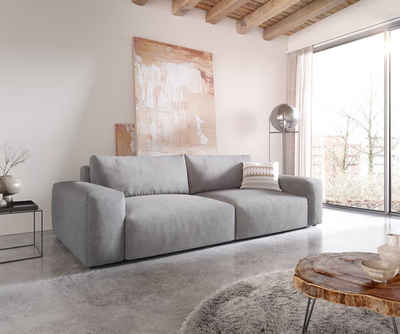 DELIFE Big-Sofa Lanzo, XL Mikrofaser Grau 270x130 cm