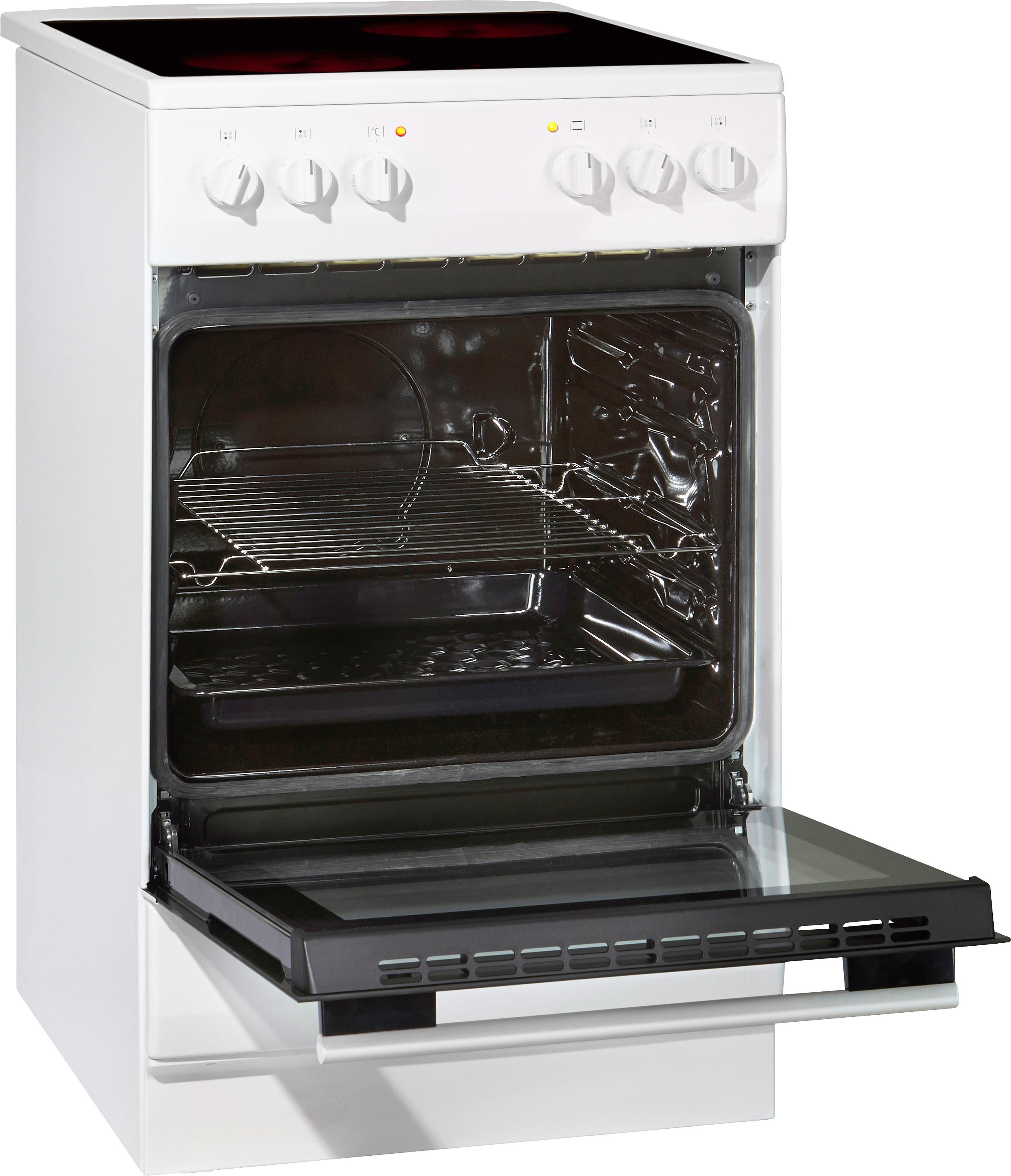 Amica Elektro-Standherd SHC 11505 W/SHC 11595 E, Steam Clean, Kompakter Kochkomfort für den täglichen Küchenalltag