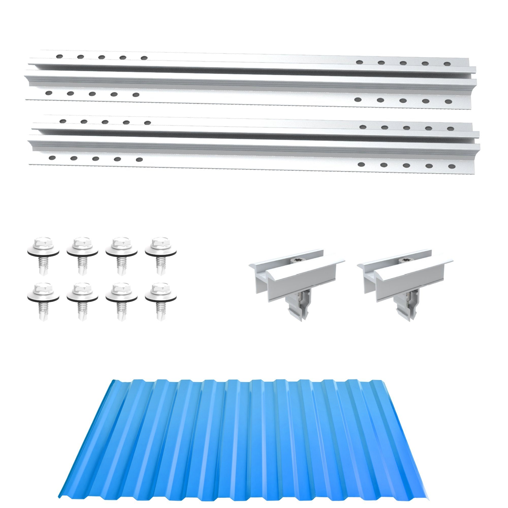 Solarmodul-Halterung Trapezblechdach-Montageset Kurzprofil 40 cm
