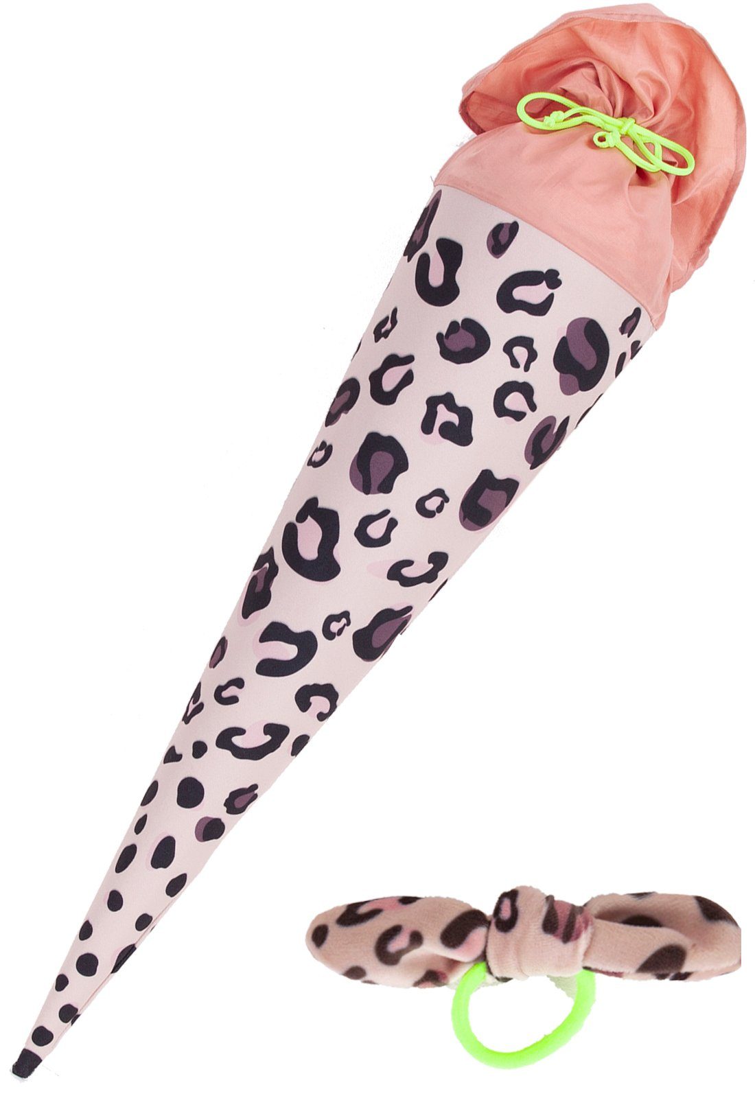 coopz Schultüte Leo Rosa 70 cm mit Haarschleife - Personalisierung möglich