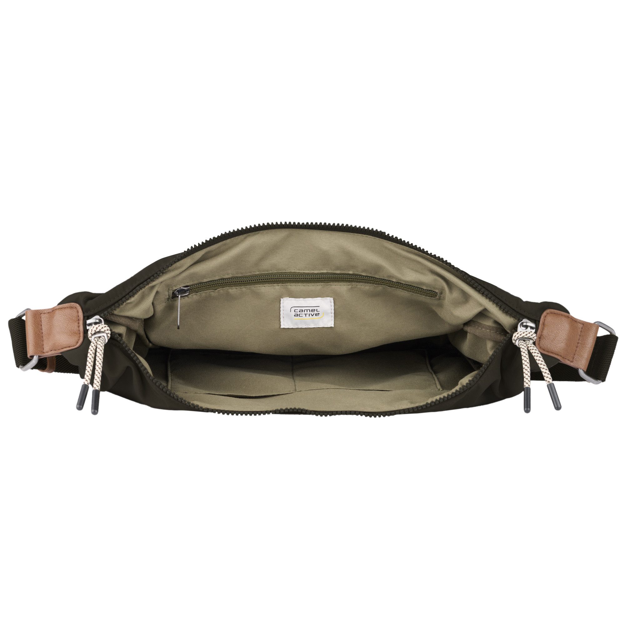 camel active Hobo Aurum (Set, 2-tlg., abnehmbare Anhänger), aus recyceltem Polyester in Nylonstruktur, leicht & mit feinen Details