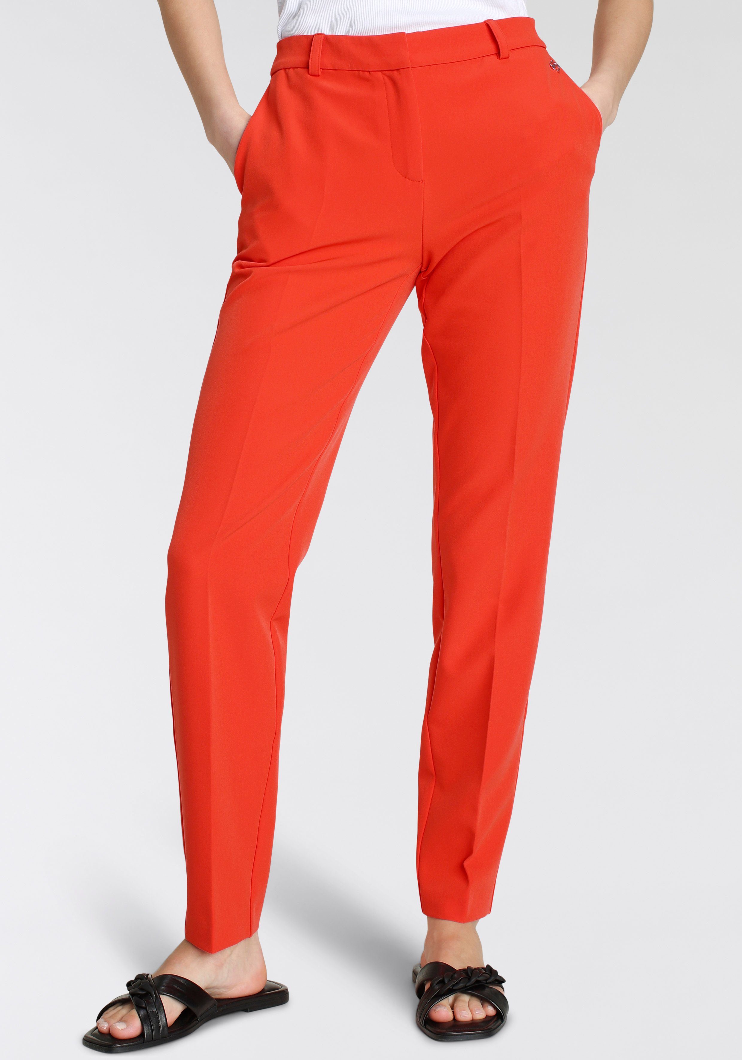 Anzughose Material) in Trendfarben Tamaris (Hose aus orange nachhaltigem