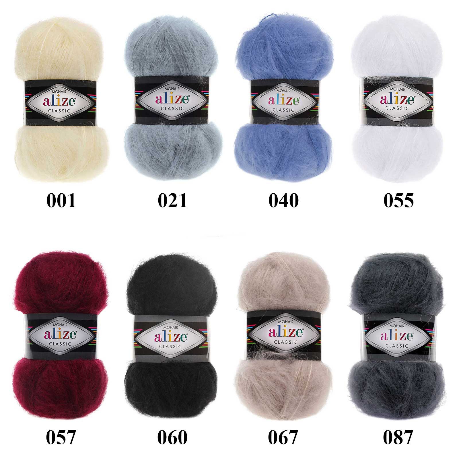 Thumbnail - Alize 5 x 100g Strickgarn Alize Moh. Classic Uni Häkelgarn Stickgarn, 1000 m (5er Paket), 426 blaugrün