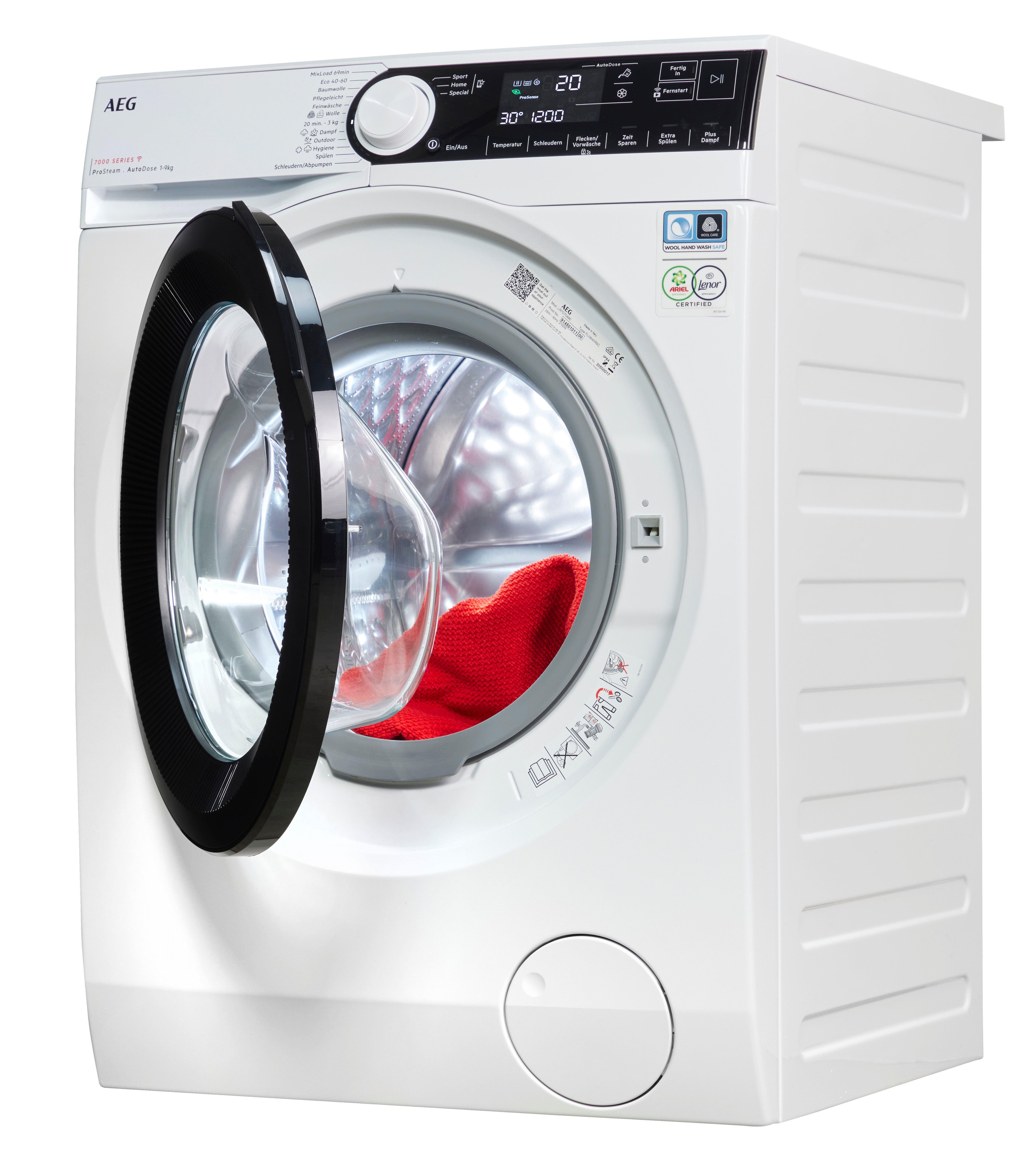 AEG Waschmaschine 7000 ProSteam® LR7D70490, 9 kg, 1400 U/min, AutoDose: Automatische Dosierung, spart bis zu 60% Waschmittel
