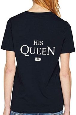 Couples Shop T-Shirt The King & His Queen Shirts für Paare mit modischem Print