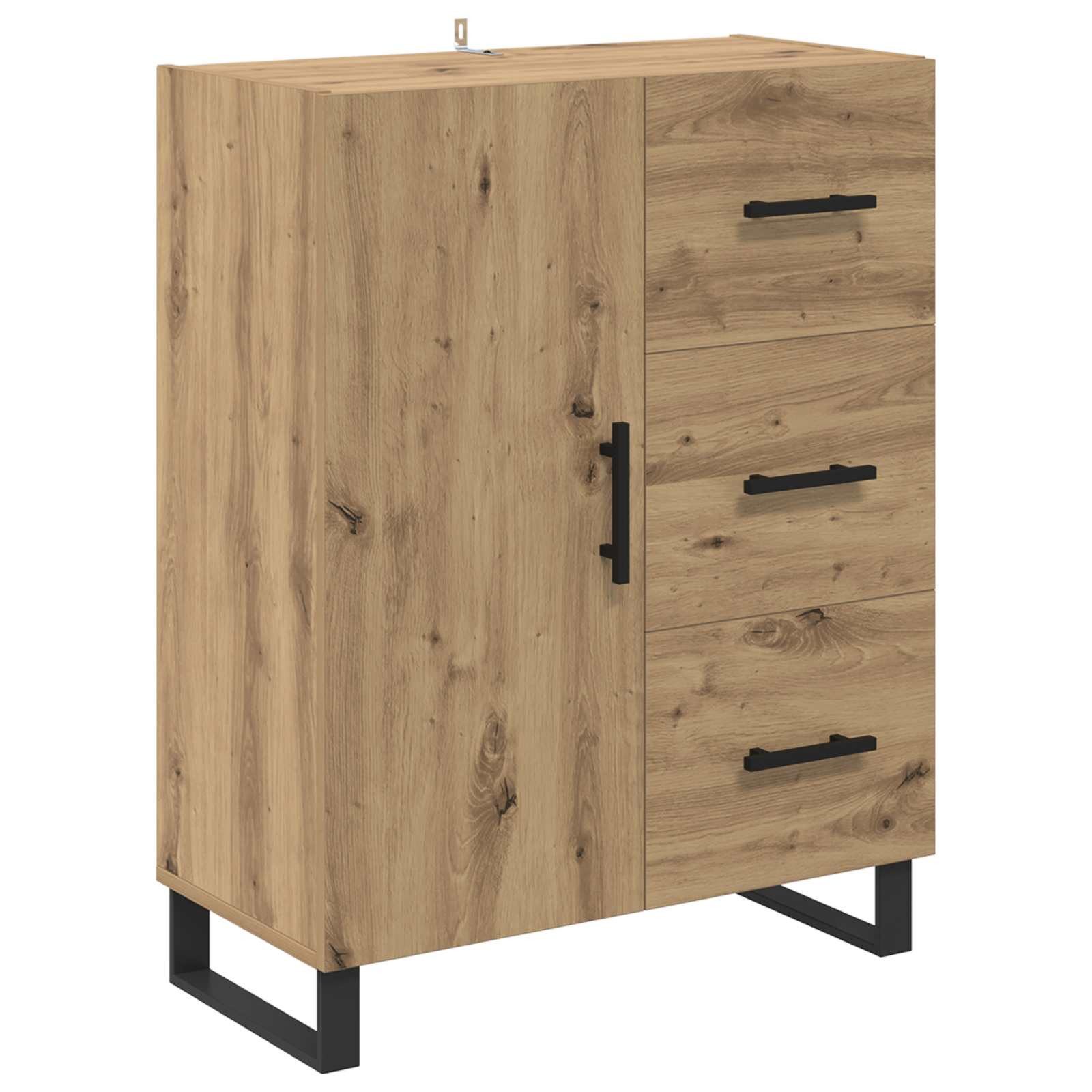 vidaXL Sideboard Sideboard Artisan-Eiche 69,5 x 34 x 90 cm Verbundholz und Eisen (1 St)
