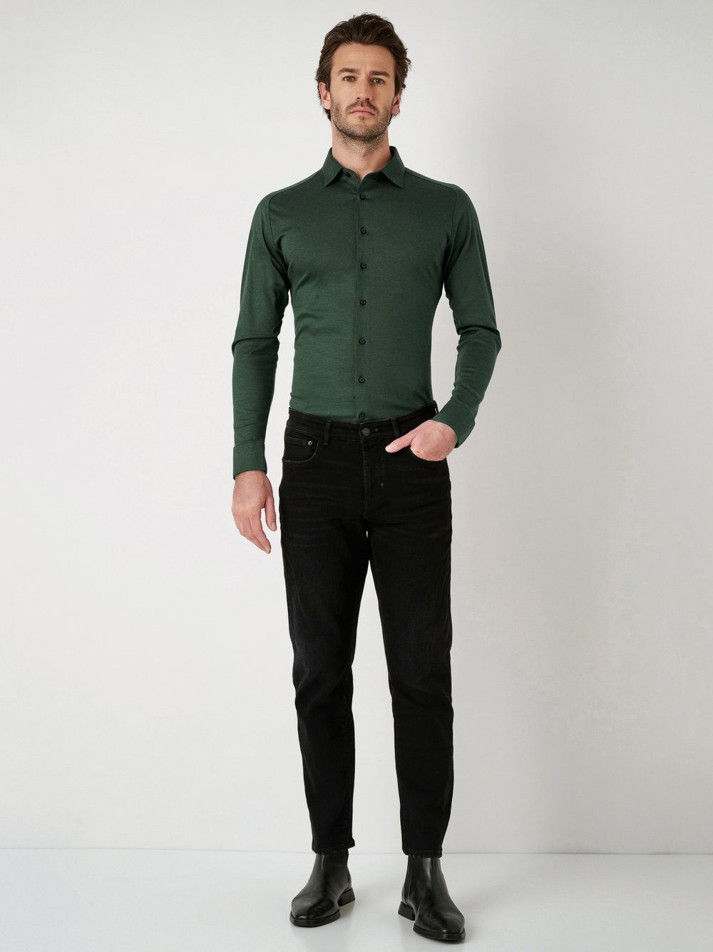DESOTO Langarmhemd Jerseyhemd Casual Kent