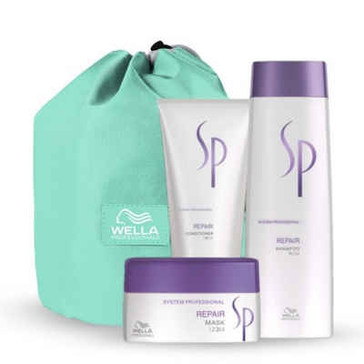 Wella SP Haarpflege-Set Repair Geschenkset Shampoo 250 ml + Conditioner 200 ml + Mask 200 ml + Kosmetikbeutel