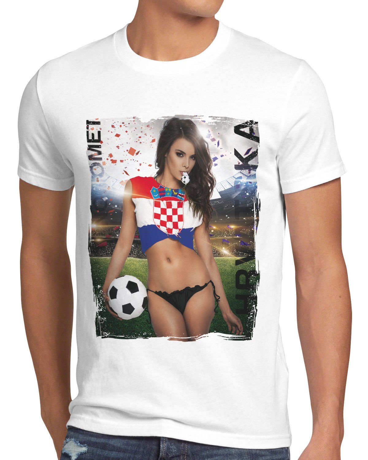 Weiss Herren Print-Shirt Germany EM Soccer Trikot 2022 style3 Girl Fußball Deutschland T-Shirt