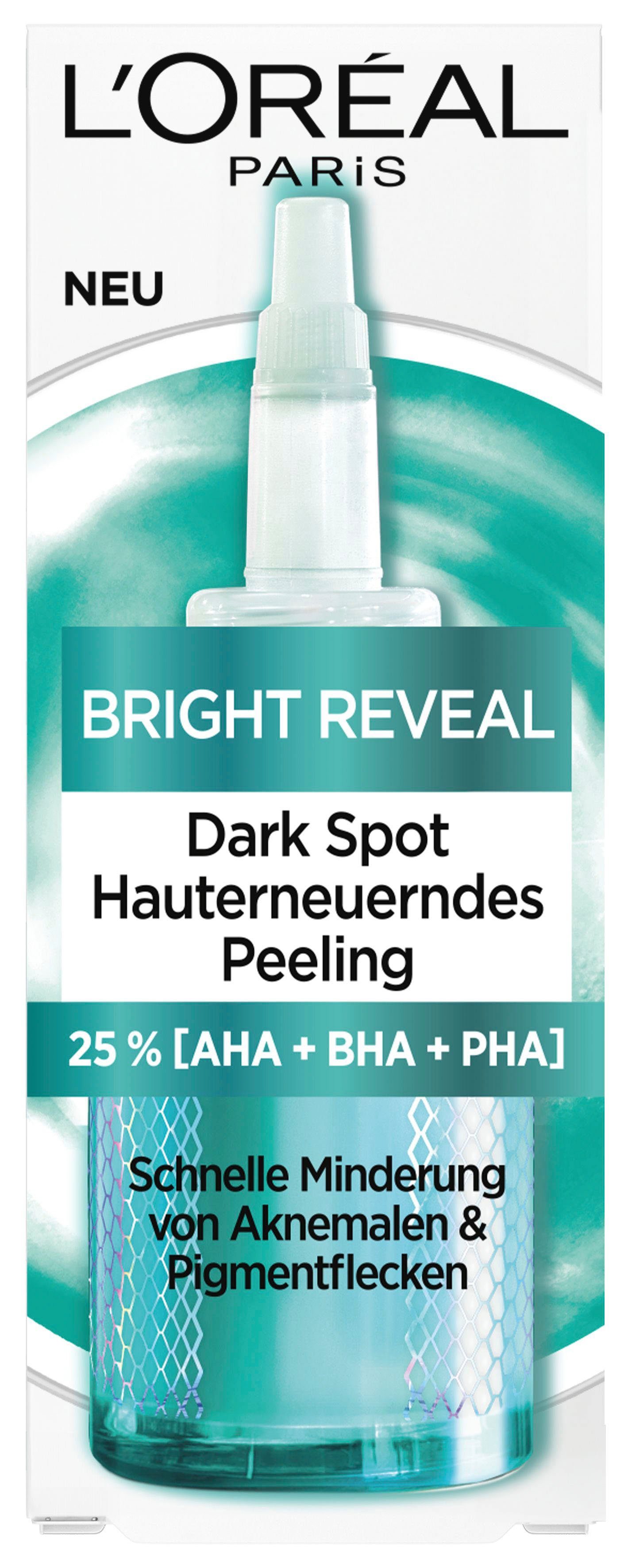 L'ORÉAL PARIS Gesichtspeeling BRIGHT REVEAL DARK SPOT PEELING, verbessert die Hautstruktur, ölfrei, sanft, auch für empfindliche Haut