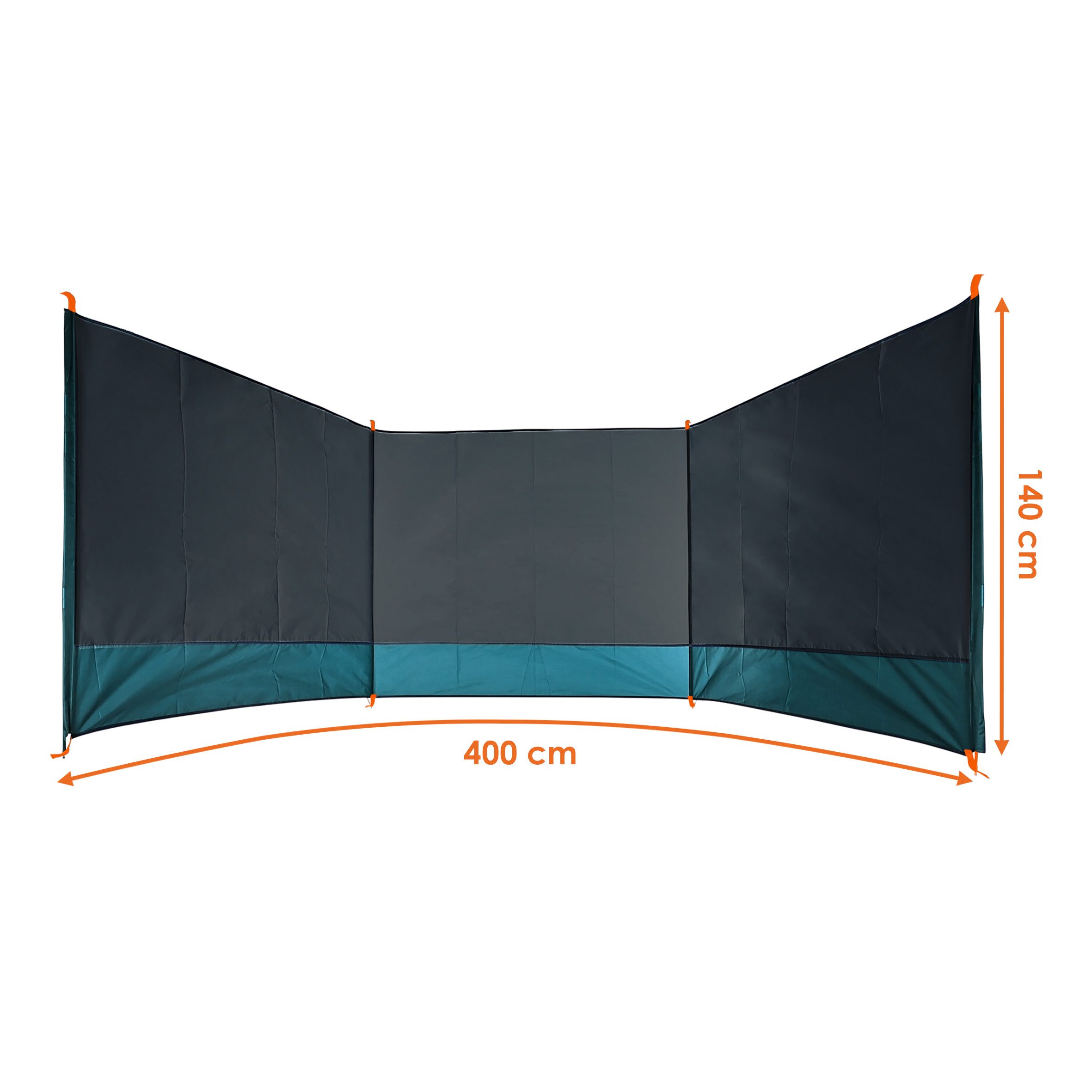 Spetebo Windschutz Strand Windschutz grau mit Tragetasche - 400 x 140 cm, Personen: 6 (Anzahl, 1 tlg., Stück), Inklusive Tragetasche