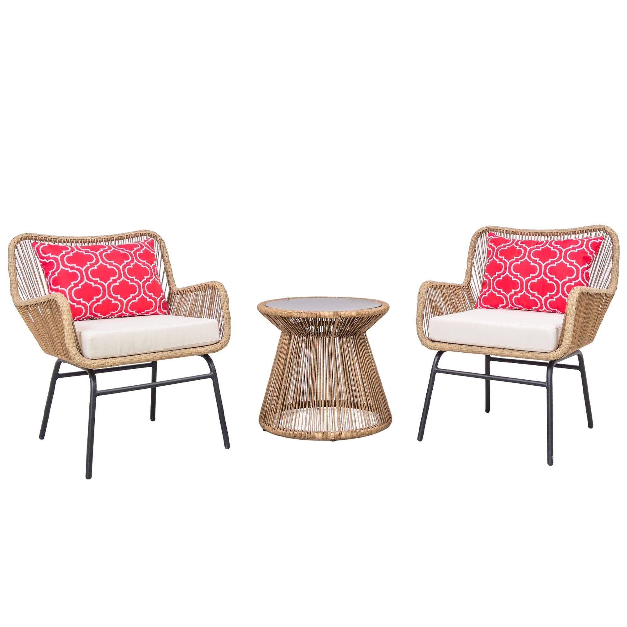 osoltus GartenloungeSet osoltus Lounge Set 2 Sessel mit Tisch und