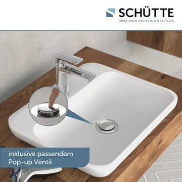 Schütte Waschtischarmatur Liverpool Wasserhahn mit Ablaufgarnitur, Mischbatterie mit Pop Up Abflussstopfen