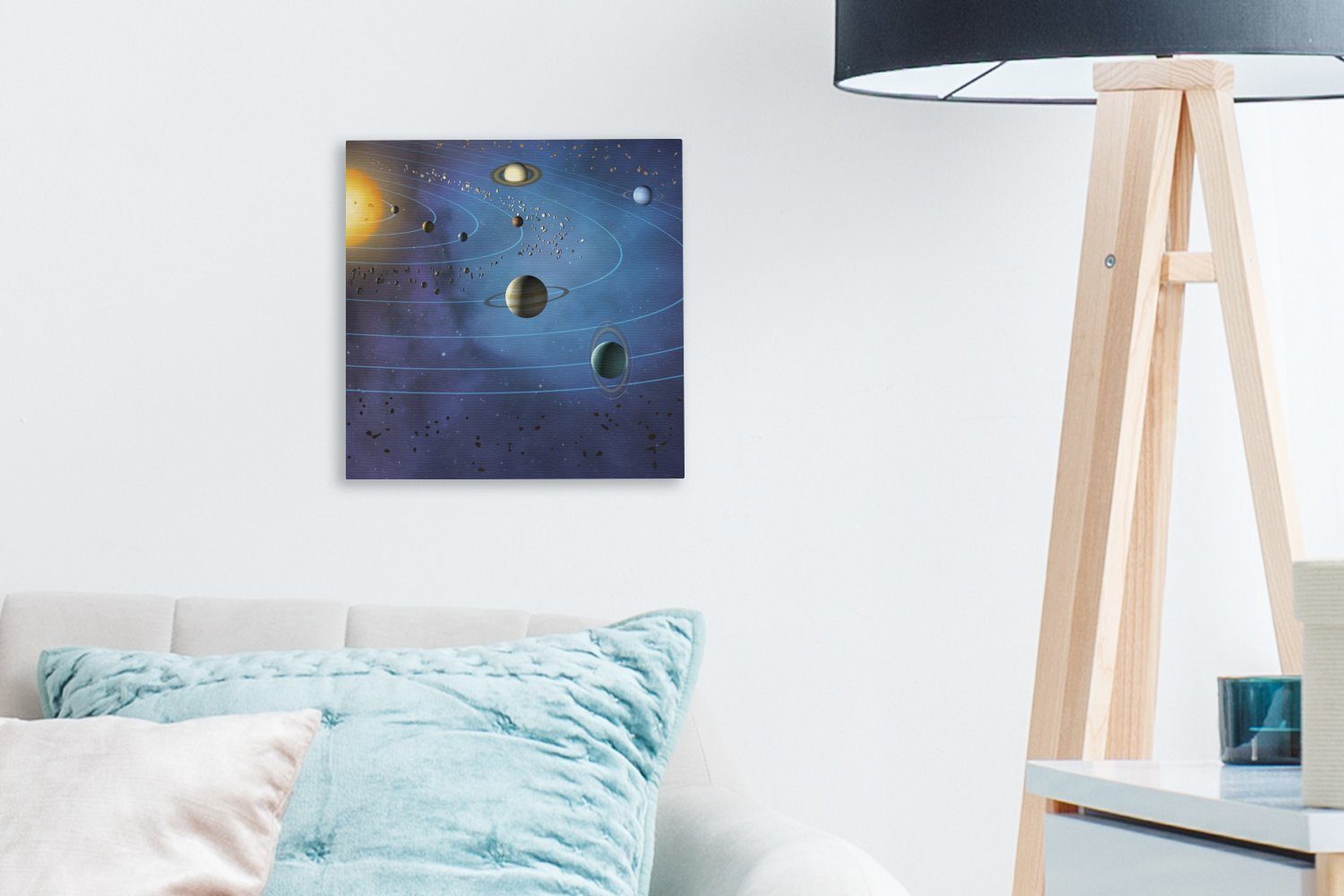 Bilder Leinwandbild (1 des großen Illustration OneMillionCanvasses® St), Sonnensystems, Eine für Leinwand Wohnzimmer Schlafzimmer