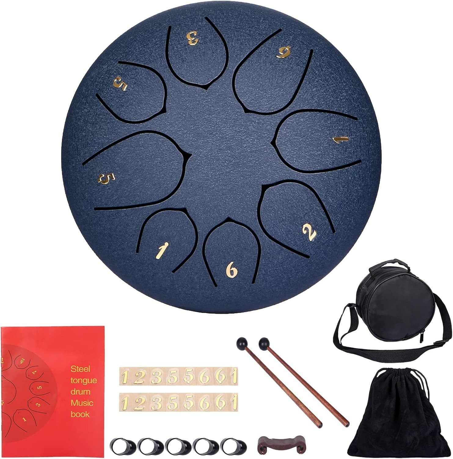 Steel Tongue Drum 6“ Stahlzungentrommel, 8-Tasten-Zungentrommel für Meditation und Yoga