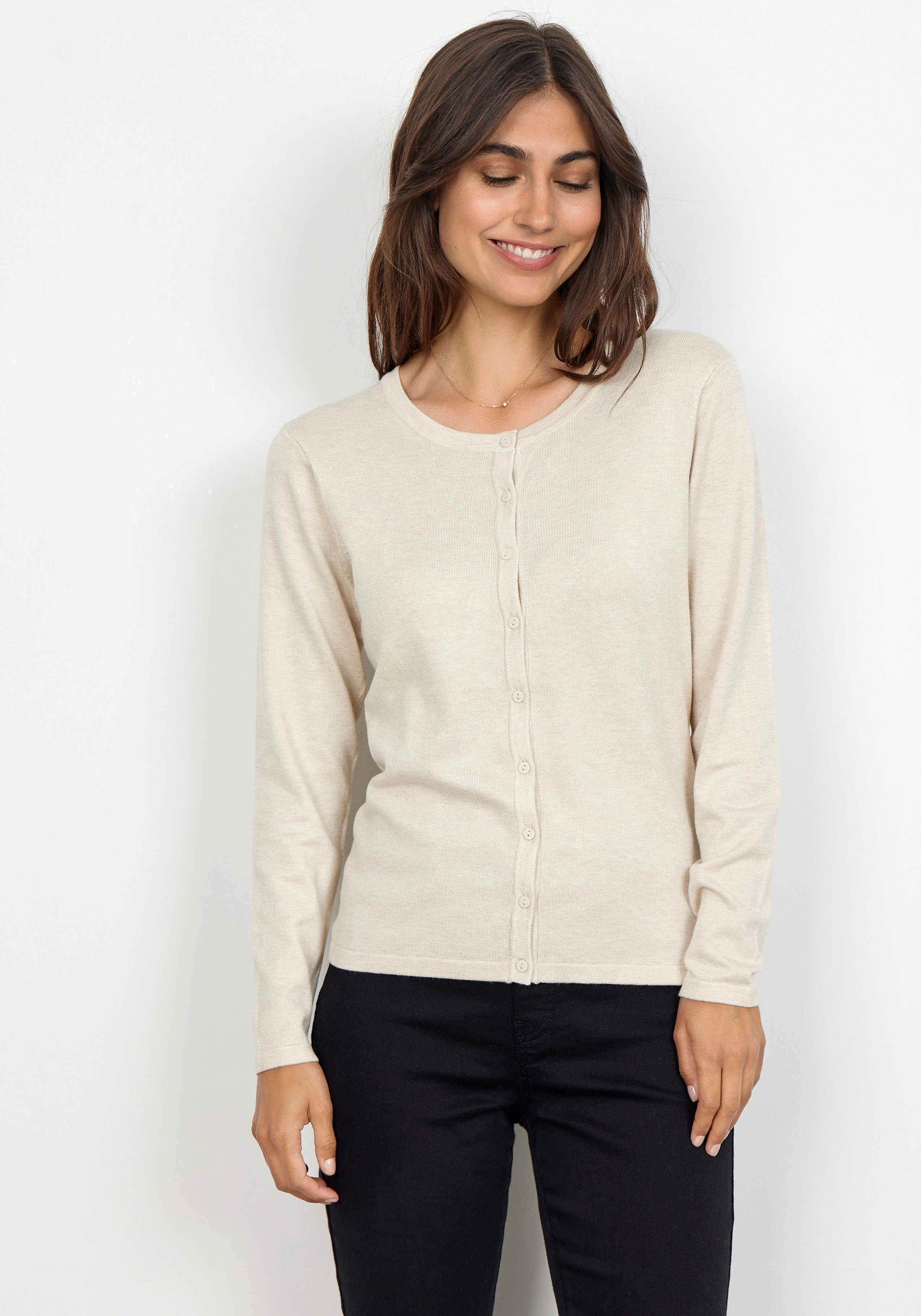 soyaconcept SC-Dollie446 Strickjacke Cream ein Melange Klassiker