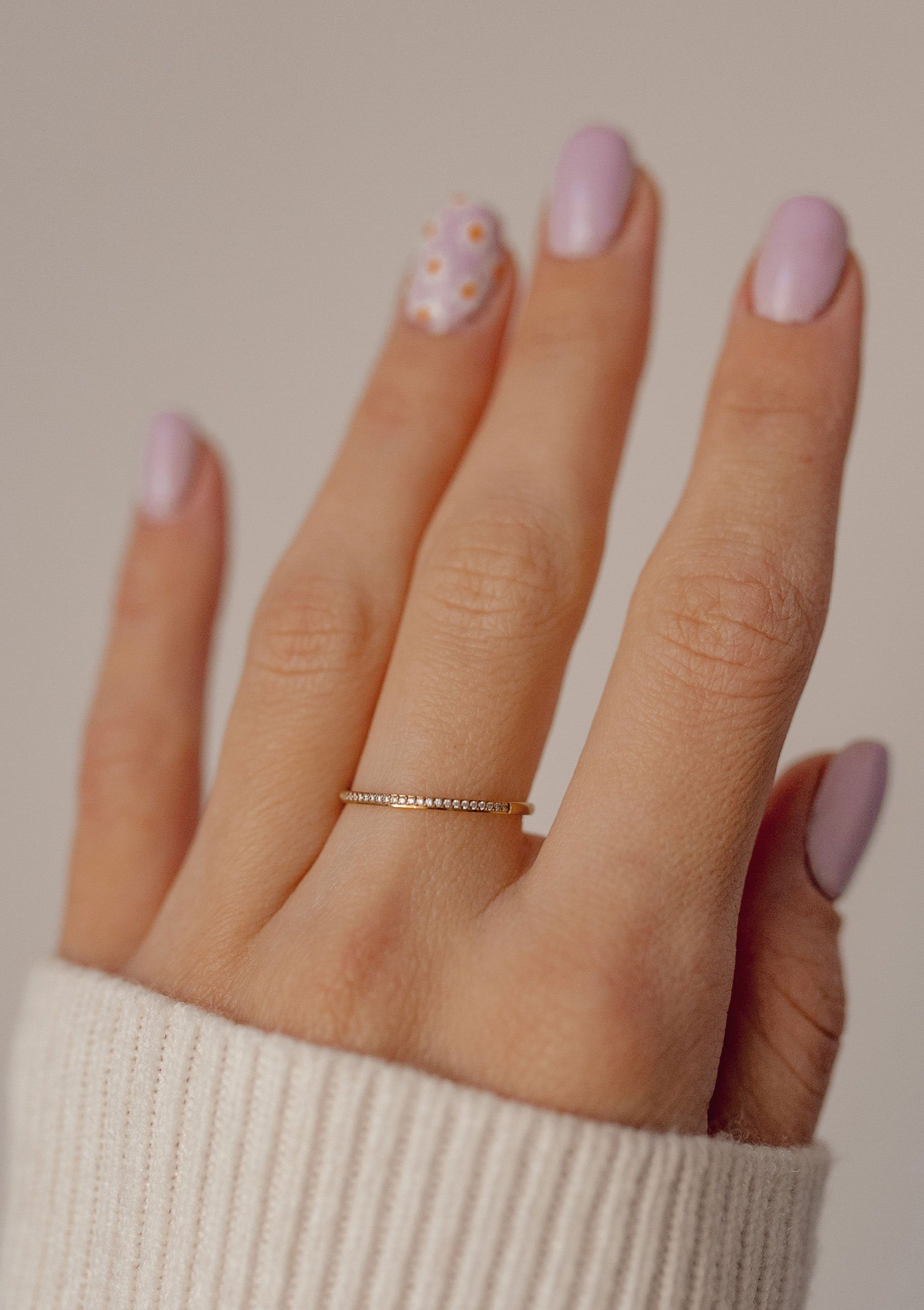 Hey Happiness Fingerring Glimmer, Zirkonia Bandring für Damen, Dünner Edels günstig online kaufen