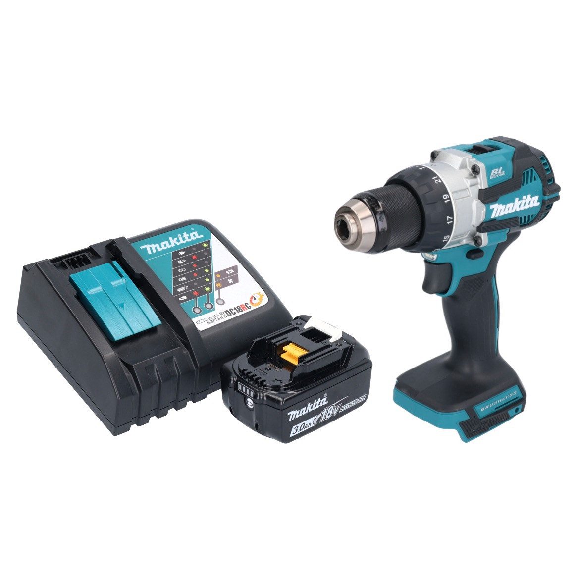 Thumbnail - Makita Schlagbohrmaschine Makita DHP 489 RF1 Akku Schlagbohrschrauber 18 V 73 Nm Brushless + 1x