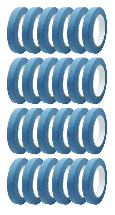 Kreppband 24 Rollen Pro Mask blau Feinkreppband 18mm x 50m (Rollen, 24-St., Kreppband) gipserband stukkateurband adhesive tape paper masking tape Goldband