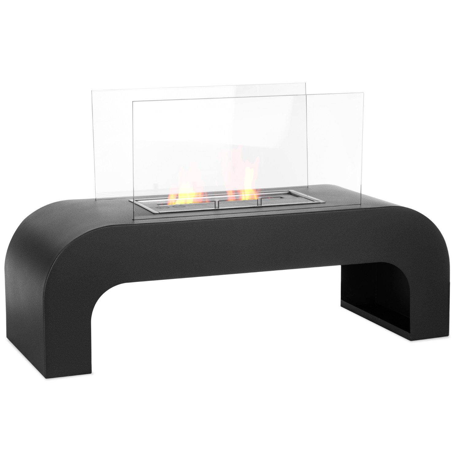 Moritz Dekokamin Standkamin 45 x 75 x 30 cm 1,5 Liter Brenner, Ethanolbrenner Glasfeuer Terrassenfeuer Kamin