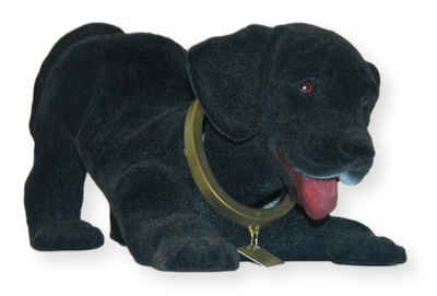Rakso Oskar Schneider GmbH Dekofigur Wackel Figur Hund Labrador schwarz Wackelfigur H 13 cm groß Dekofigur mit Wackelkopf