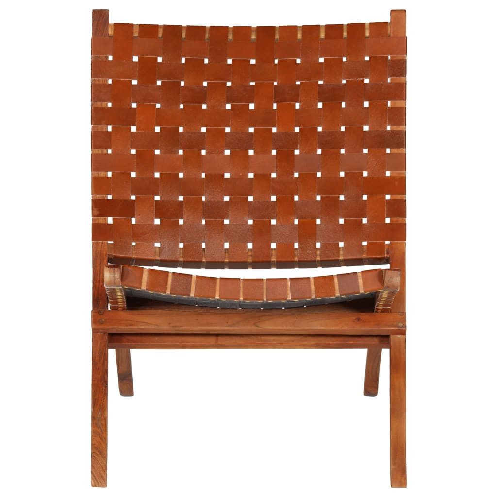 vidaXL Hocker Relaxstuhl Klappbar Kreuzstreifen Braun günstig online kaufen