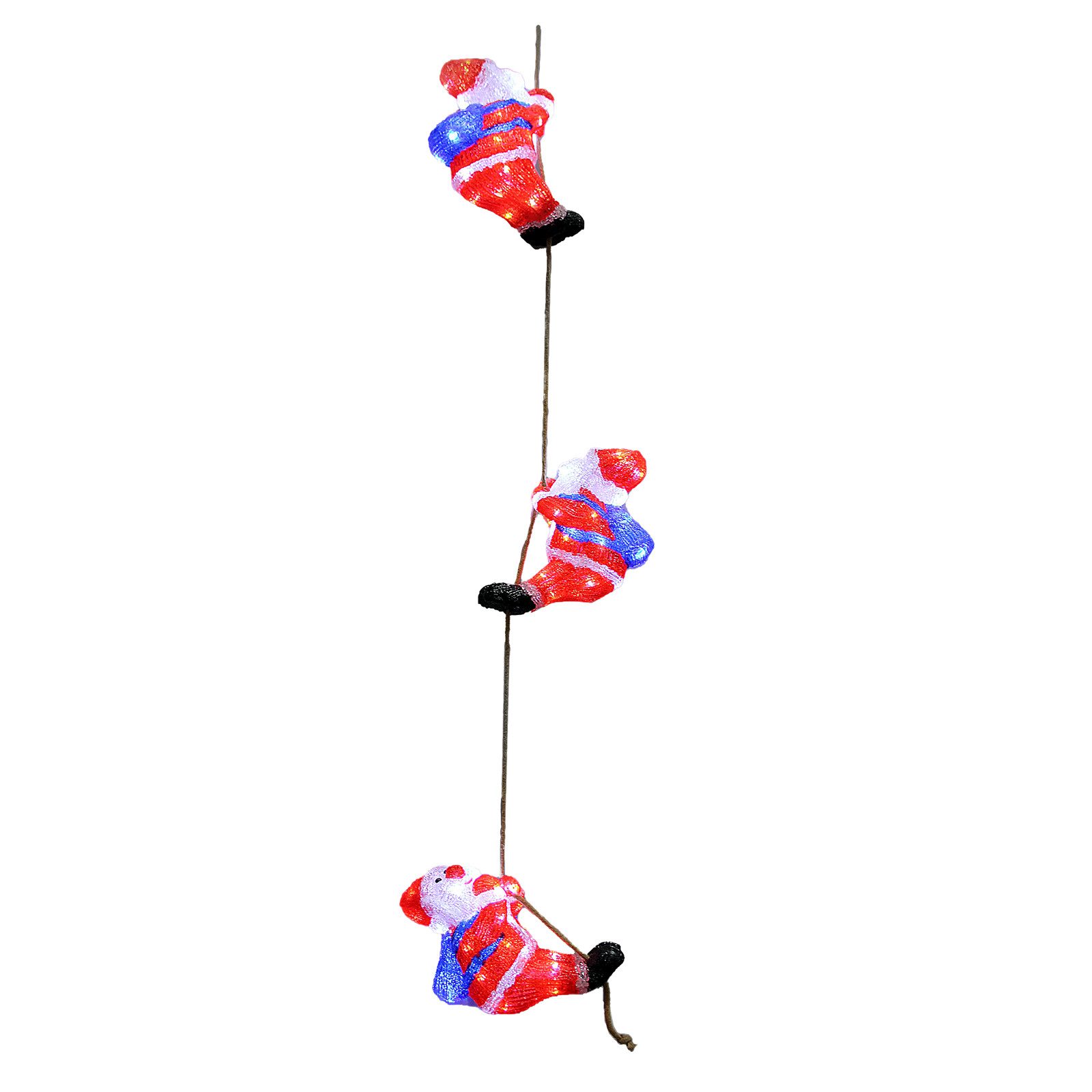 Deuba Dekofigur, Acryl Figur mit LED 3x Weihnachtsmann Außen Innen je 30x13x12,5cm
