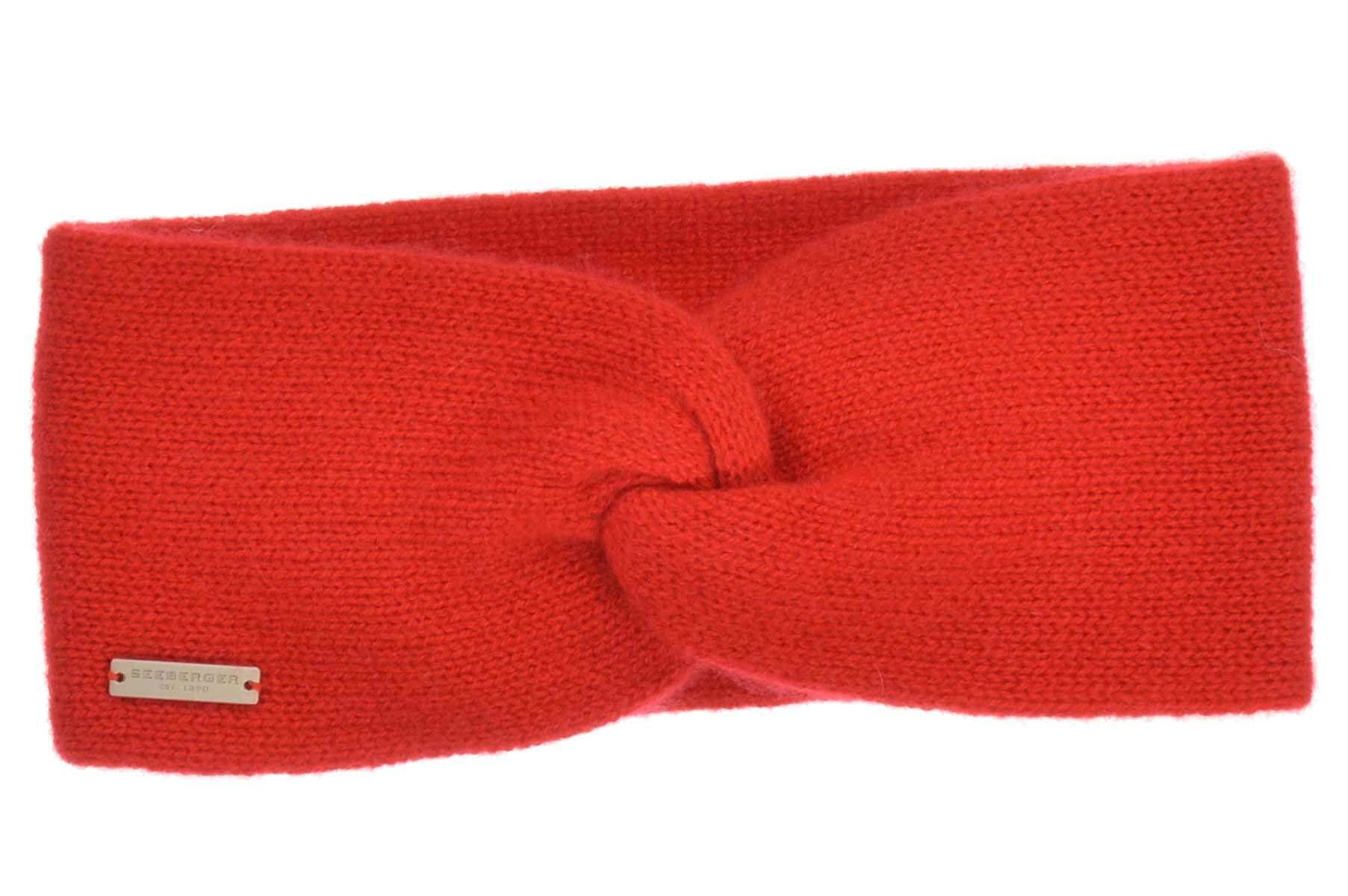Seeberger Stirnband Cashmere Stirnband mit Knotendetail 17325-0 rubin