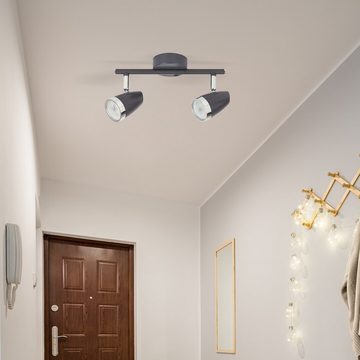 Rabalux LED Deckenspots "Karen" Kunststoff, anthrazit, 8W, warmweiß, 560lm, L83mm, mit Leuchtmittel, warmweiß