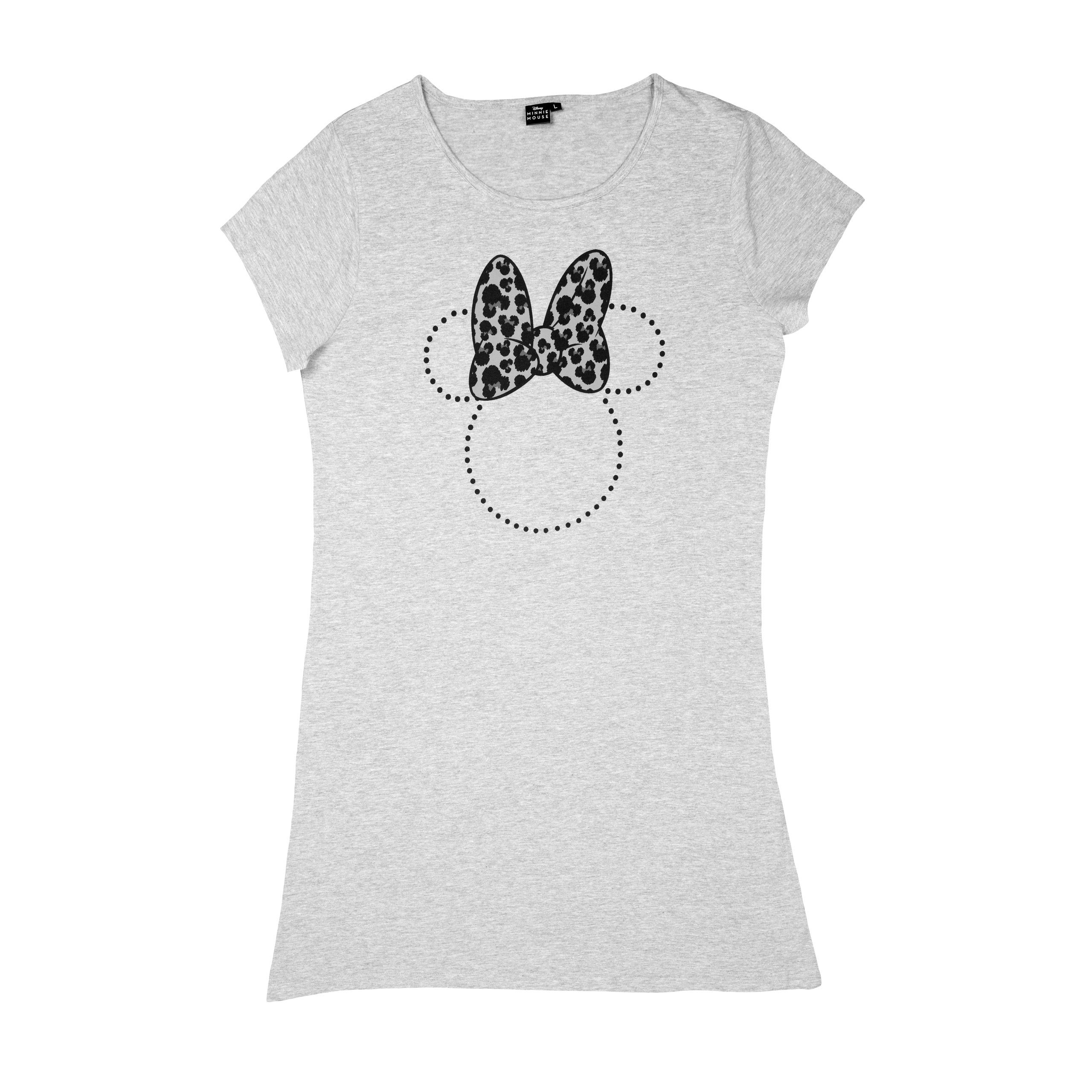 United Labels® T-Shirt Disney Minnie Mouse T-Shirt für Damen - Oberteil Frauen  Shirt Bigshirt Oversize Top Grau