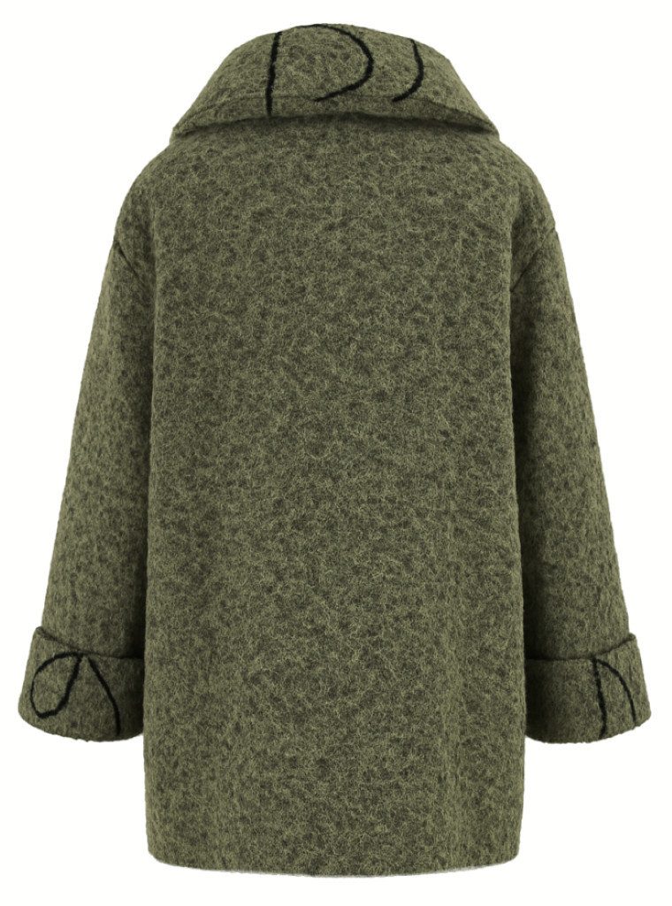 Mississhop Fellimitatmantel Damen Übergangsmantel mit Muster günstig online kaufen