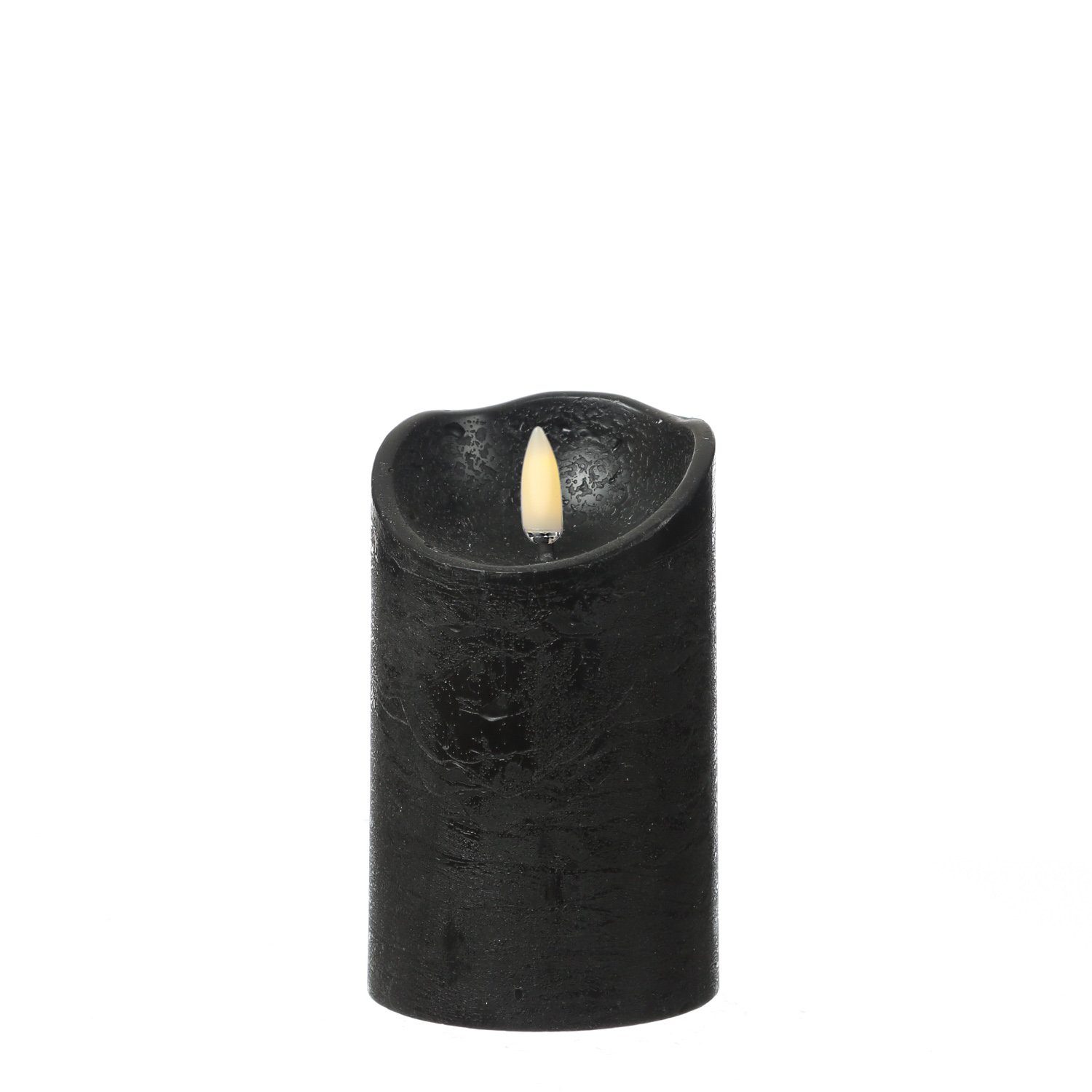 MARELIDA LED-Kerze Rustik Optik Echtwachs flackernd H: 12,5cm D: 7,5cm Time günstig online kaufen