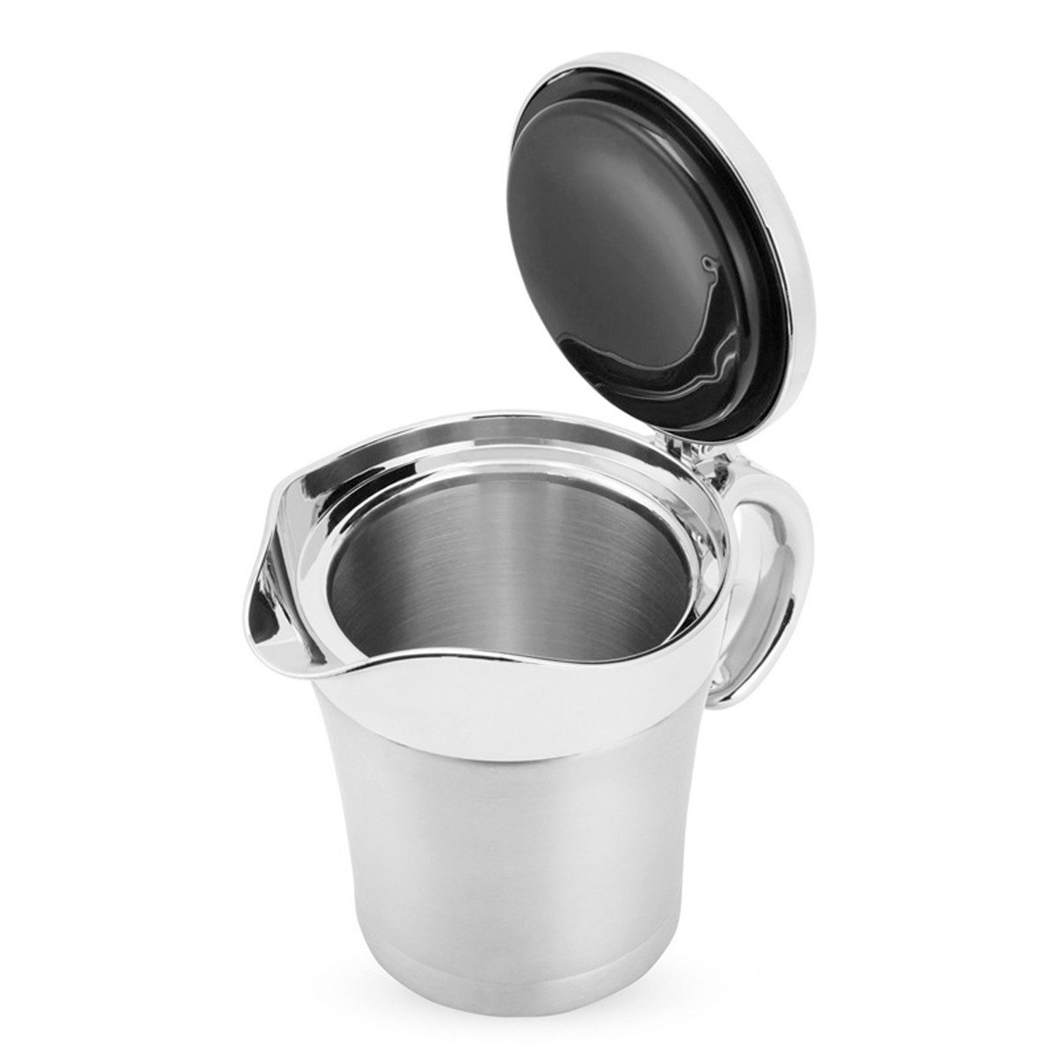 OSTWOLKE Sauciere Edelstahl Thermo-Sauciere 450ML, (1-tlg), Einhand-Bedienung, mit Klappdeckel – Bild 4 von 5