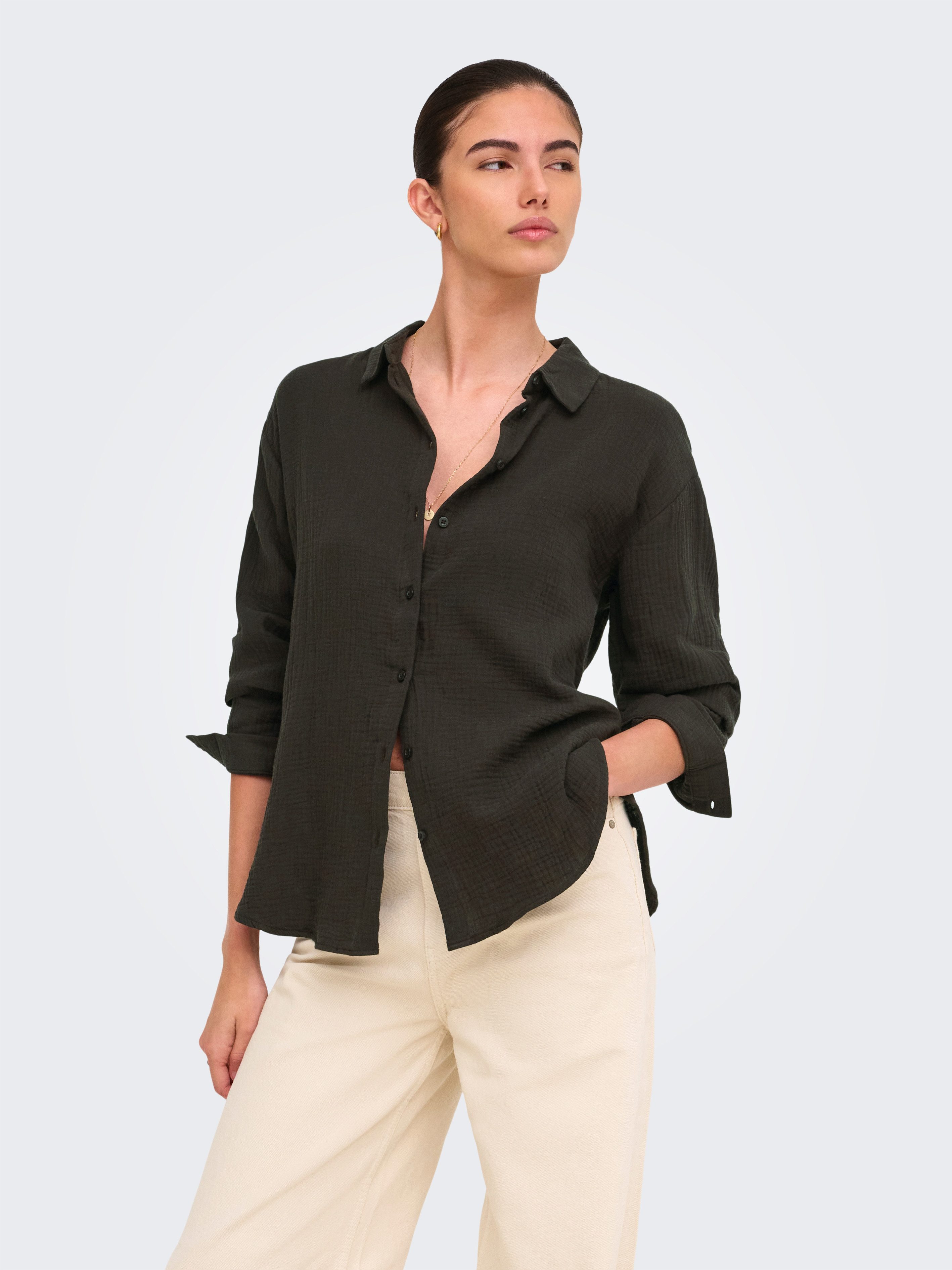 JDY Hemdbluse JDYTHEIS LIFE L/S LOOSE SHIRT WVN NOOS Baumwolle, regular fit