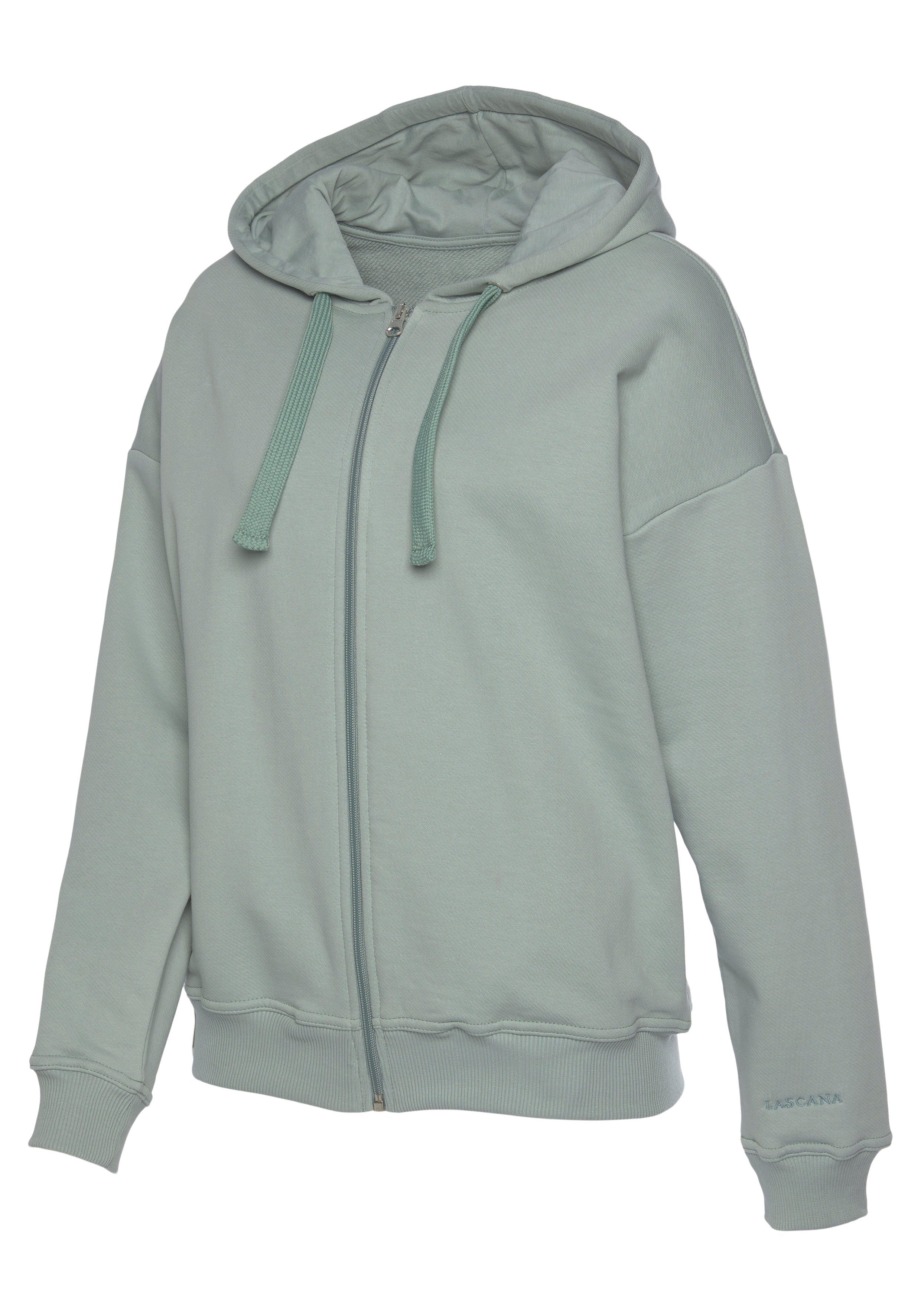 LASCANA Sweatjacke aus organischer Baumwolle, Loungewear – Bild 5 von 5