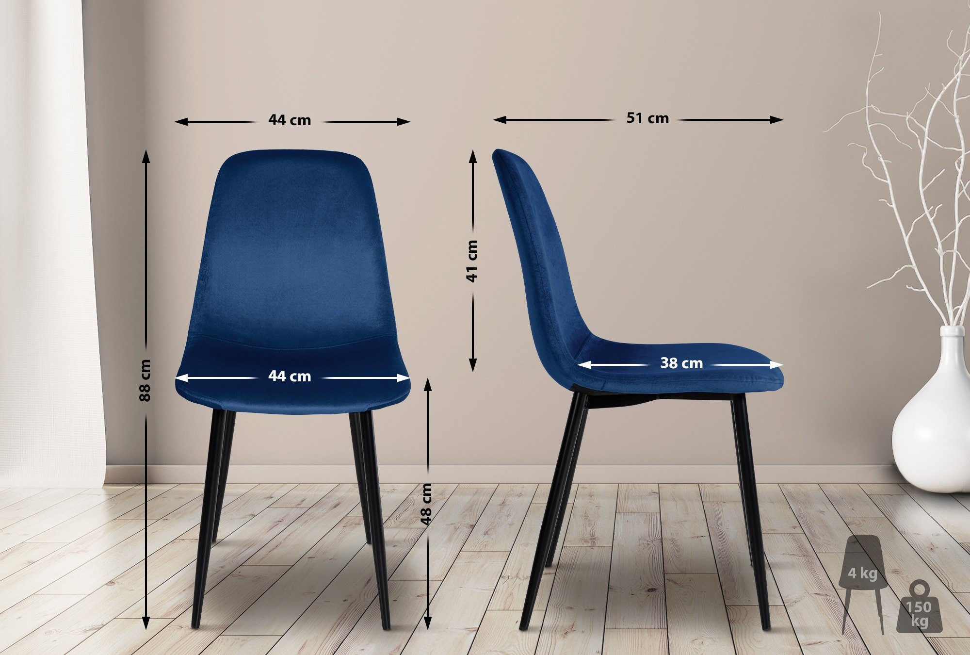 CLP Esszimmerstuhl Napier (4er Set), Metall, günstig online kaufen