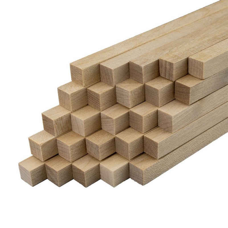 H-Erzmade Schatzkiste Holzstäbe quadratisch 8x8x300mm 25 Stück