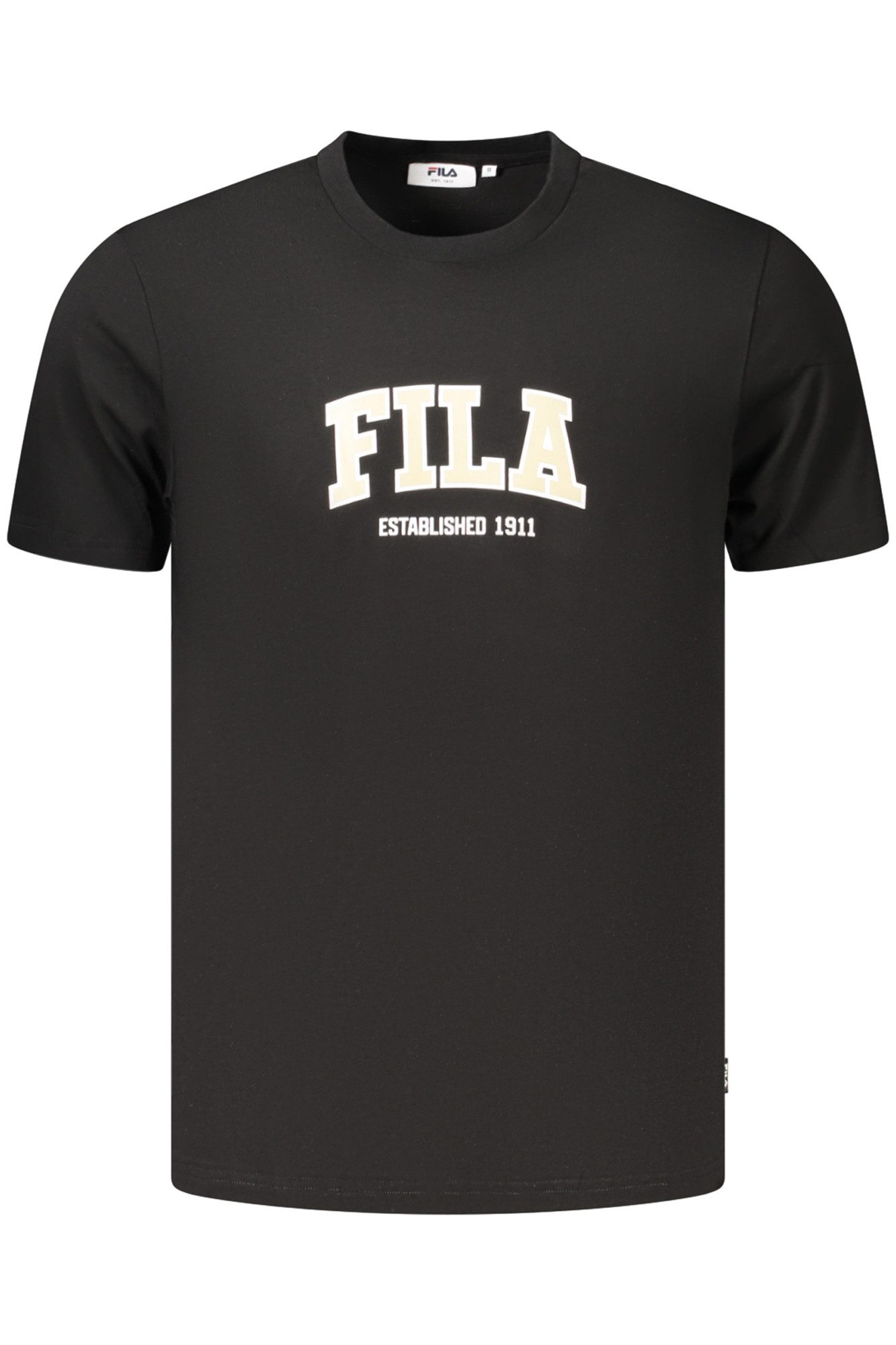 Fila T-Shirt Herren Schwarz Kurzarm T-Shirt aus Bio-Baumwolle