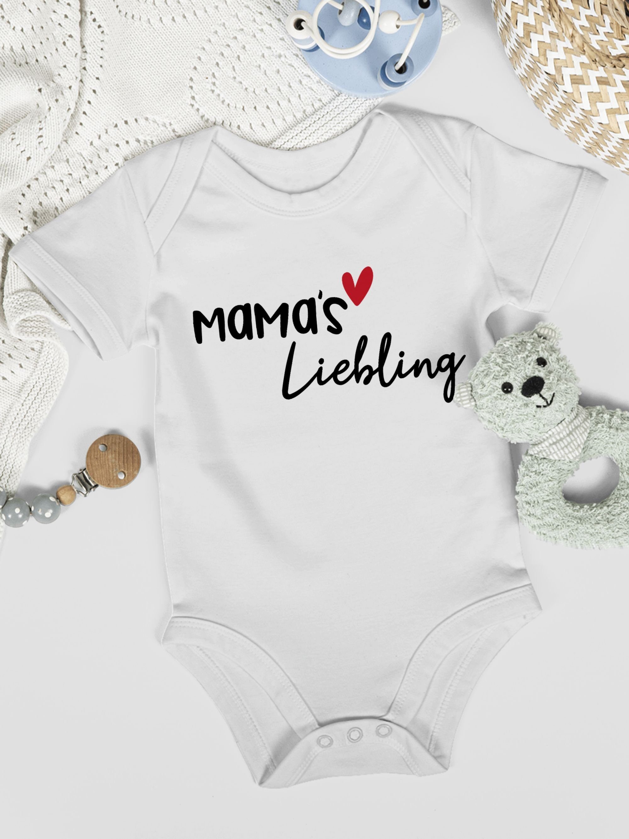 Mamas Liebling Shirtbody (1-tlg) Muttertagsgeschenk Weiß Shirtracer 1