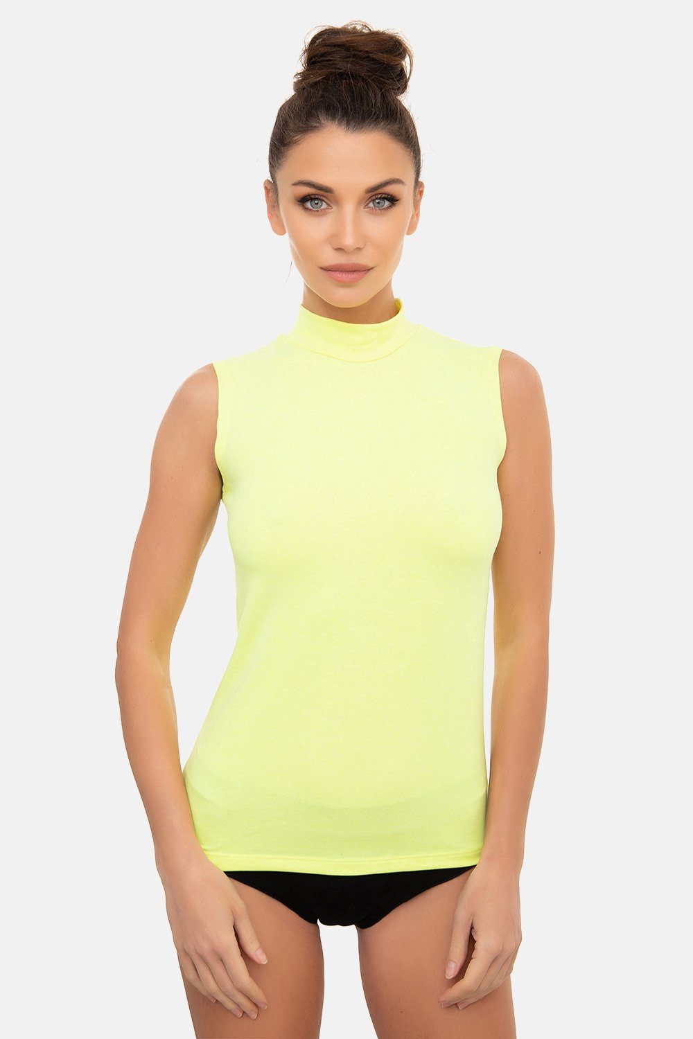 Evoni T-Shirt Basic Shirt ärmellos Halbkragen günstig online kaufen