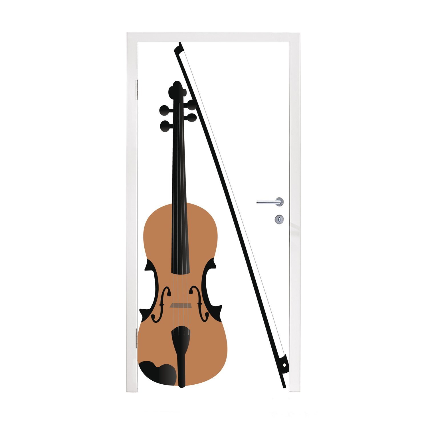Hintergrund, Türaufkleber, (1 weißem MuchoWow cm Geige St), Matt, Türtapete einer mit Fototapete 75x205 bedruckt, Illustration für Tür,