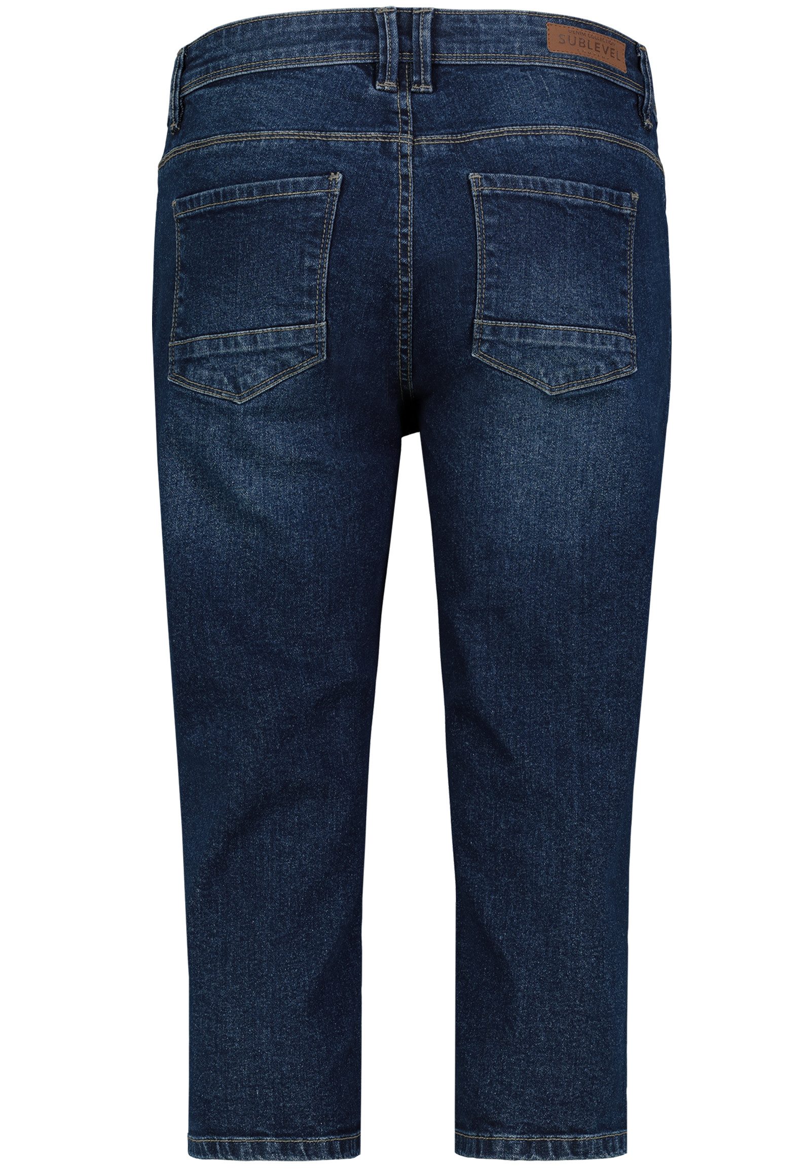 SUBLEVEL Caprijeans Damen Denim Caprihose im 5-Pocket-Style Stretch-Denim, knielang