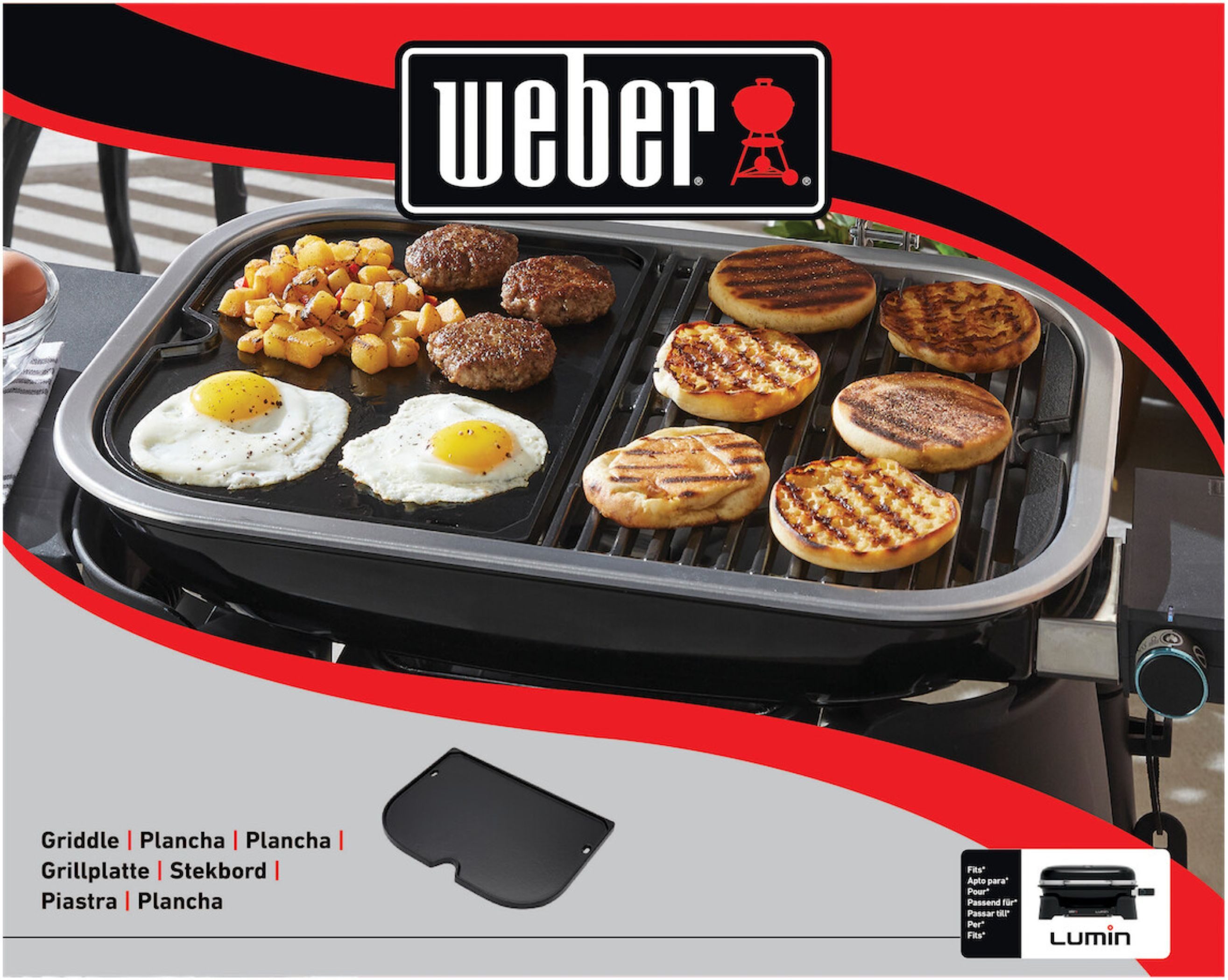 Weber Grillplatte Weber PLANCHA für Lumin Elektrogrill (6612)