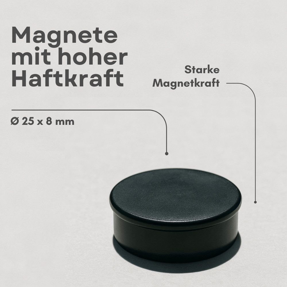 MaajeeKuto Magnet Haftmagnet 24x8 mm Schwarz Ferrit Pinboard Magnet Büro (10-St)