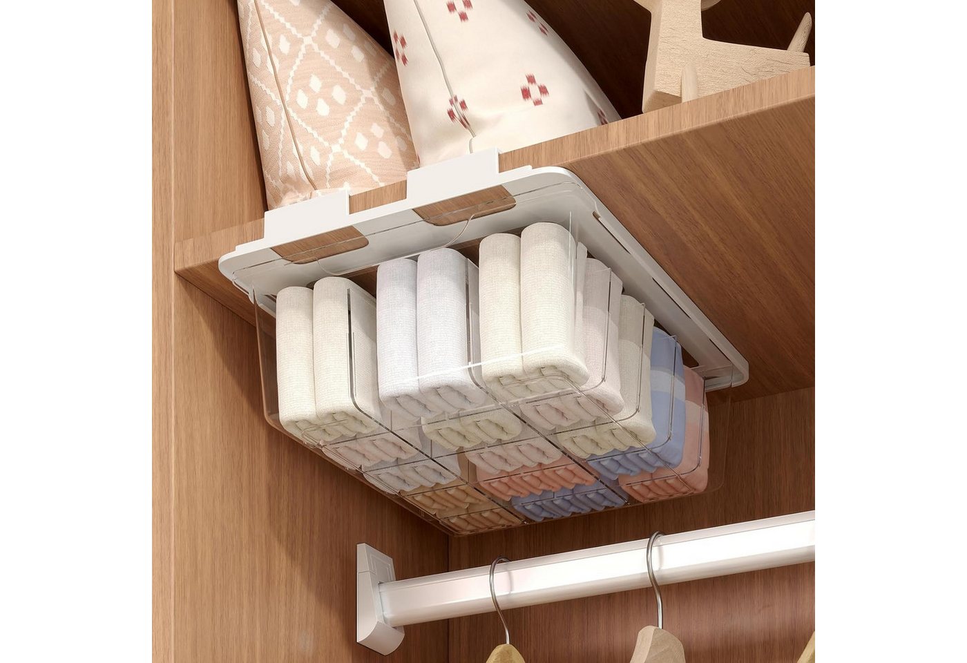 Youyijia Aufbewahrungsbox Wandmontierte Unterwäsche & Socken Aufbewahrungsbox